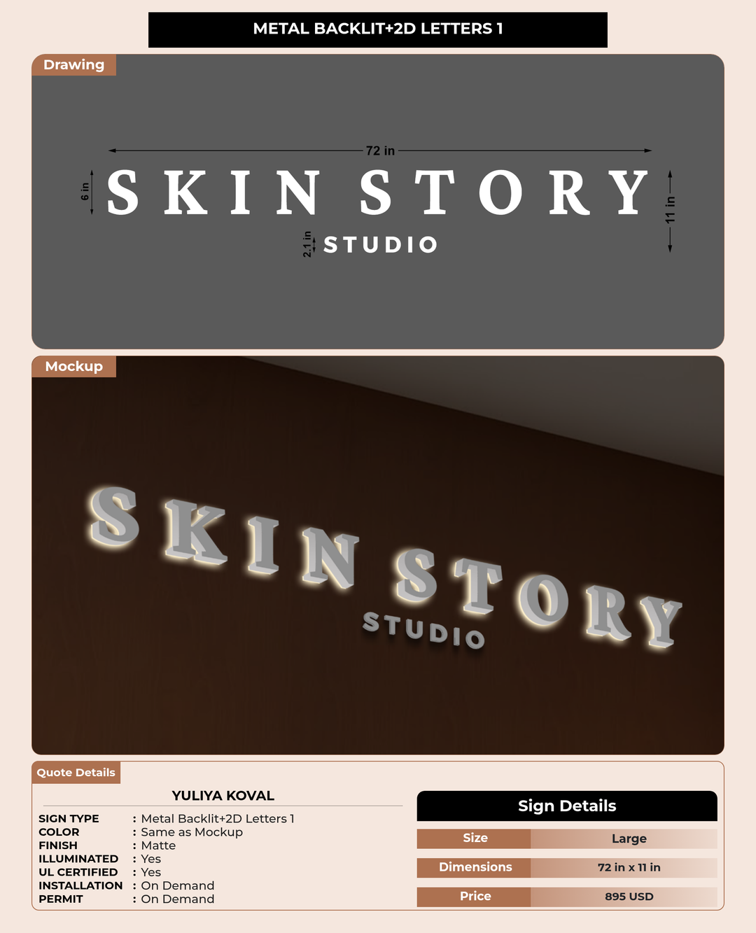 CUSTOM MOCKUP SIGN FOR Yuliya Koval