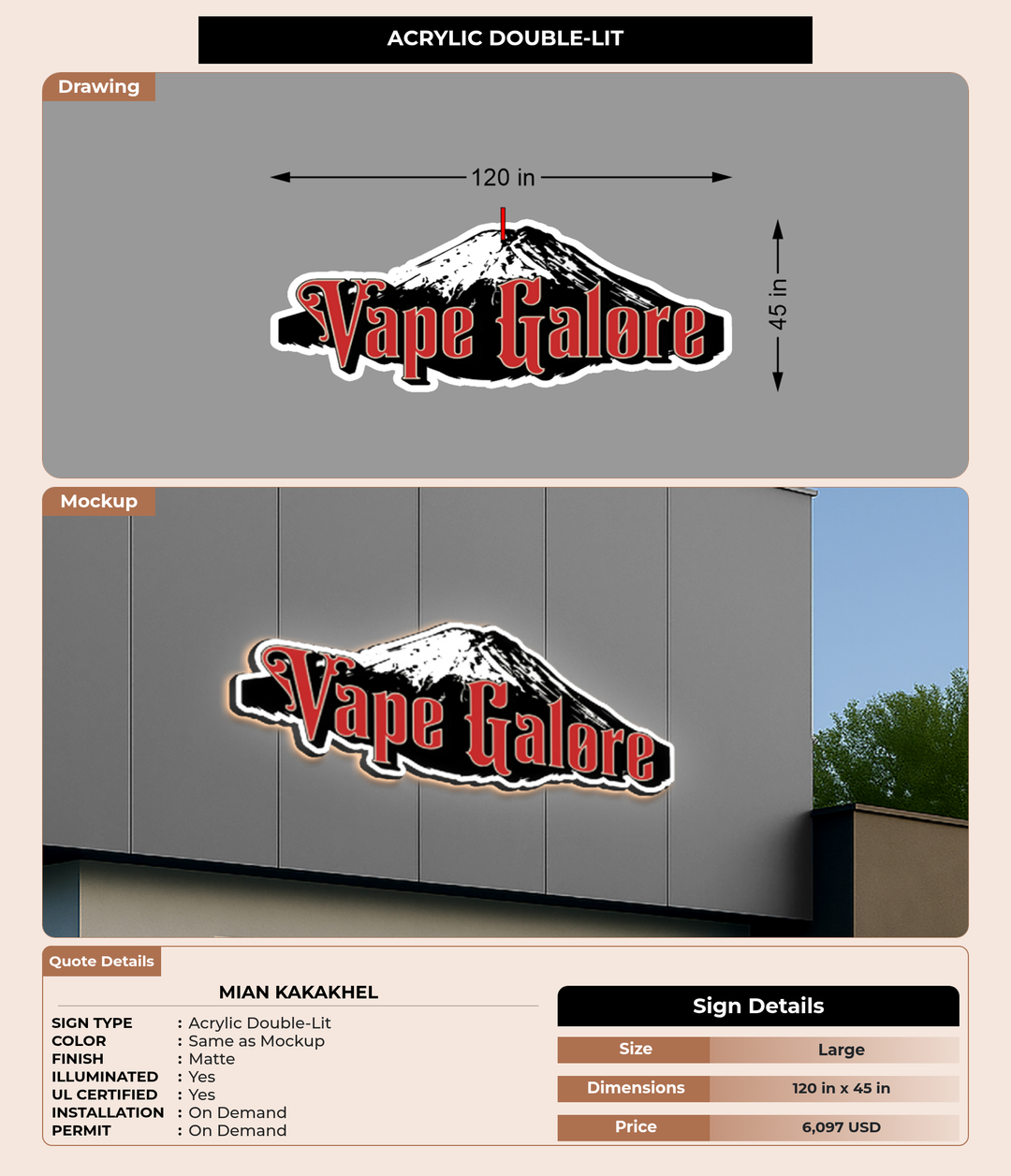 CUSTOM MOCKUP SIGN FOR MIAN KAKAKHEL