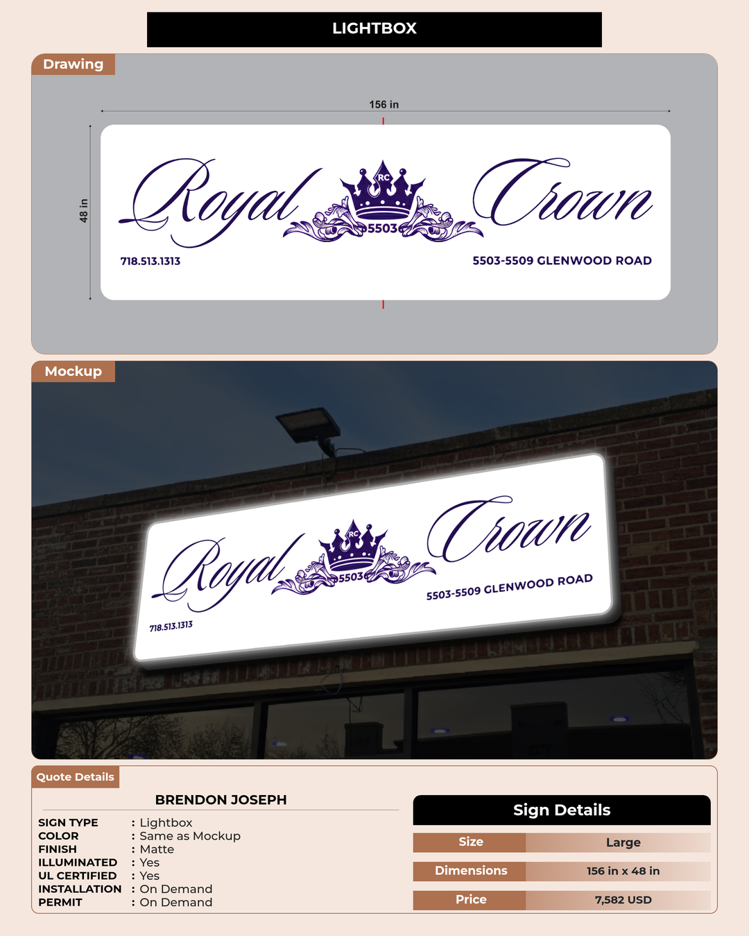 CUSTOM MOCKUP SIGN FOR BRENDON JOSEPH