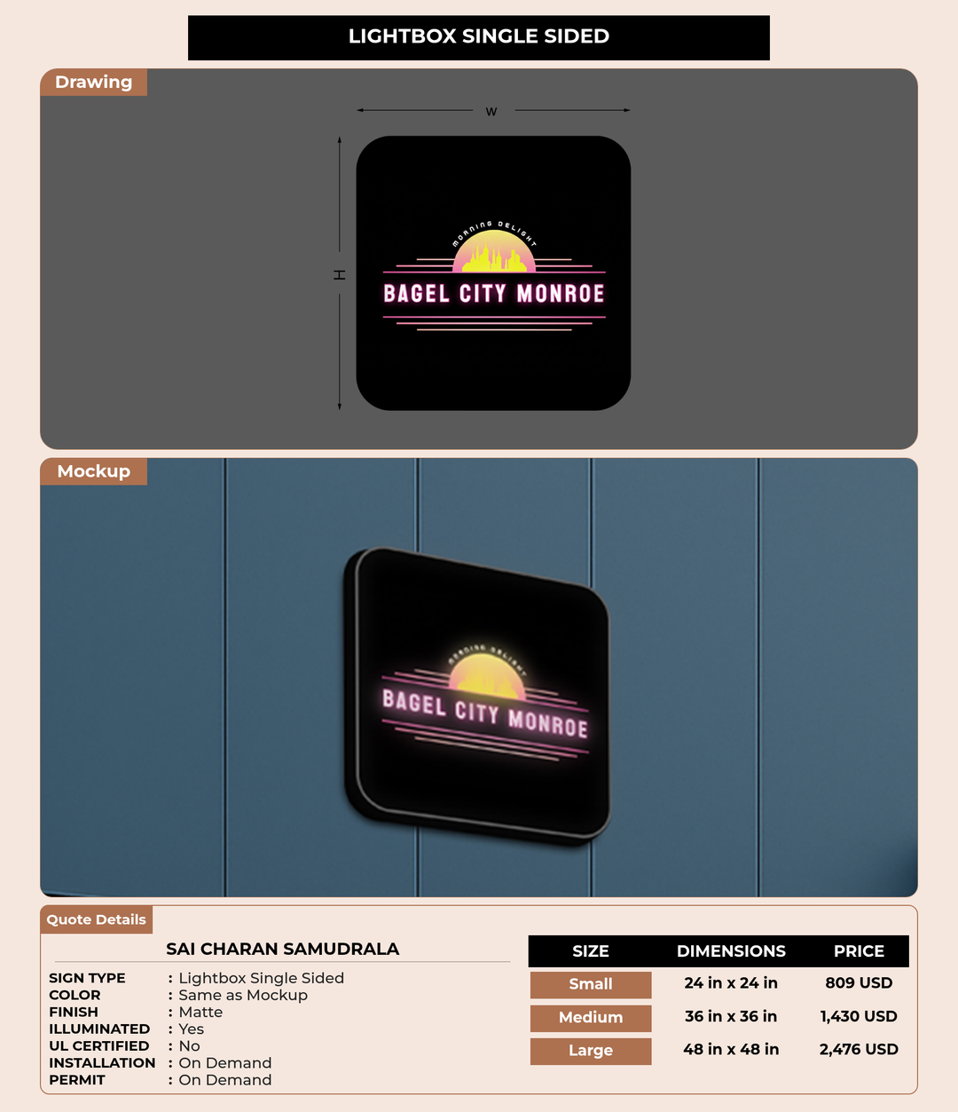 CUSTOM MOCKUP SIGN FOR Sai Charan Samudrala