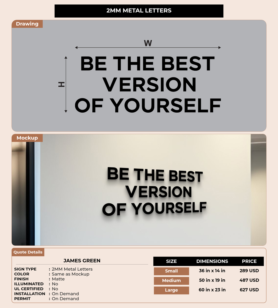 CUSTOM MOCKUP SIGN FOR James GReen