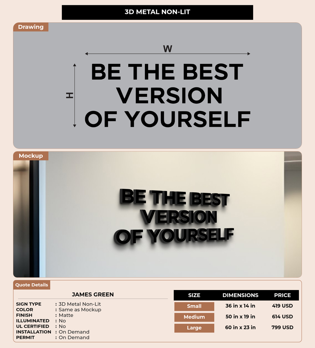 CUSTOM MOCKUP SIGN FOR James GReen