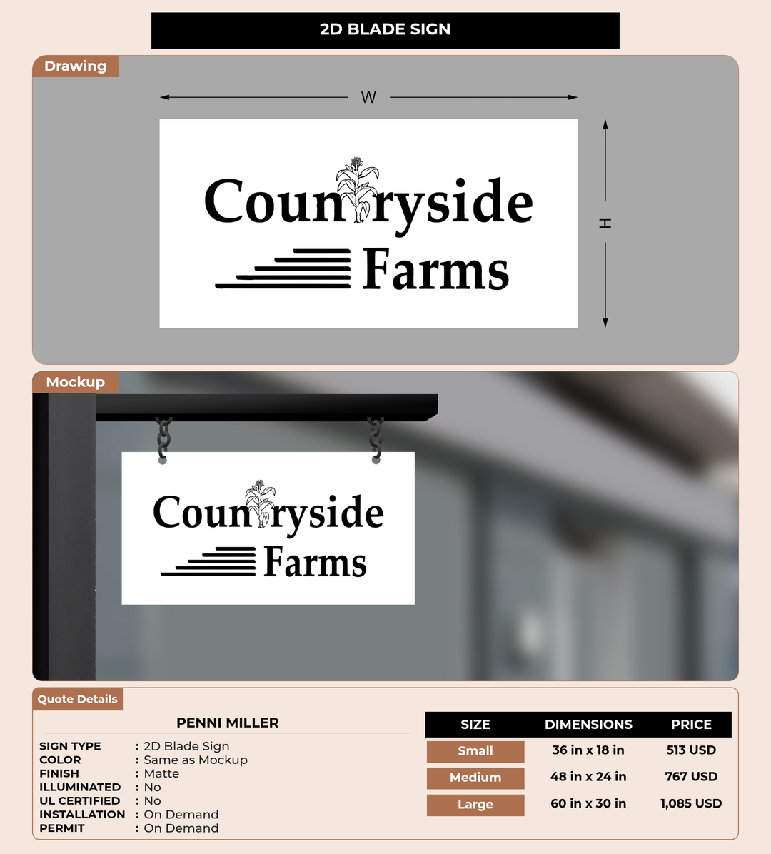 CUSTOM MOCKUP SIGN FOR Penni Miller