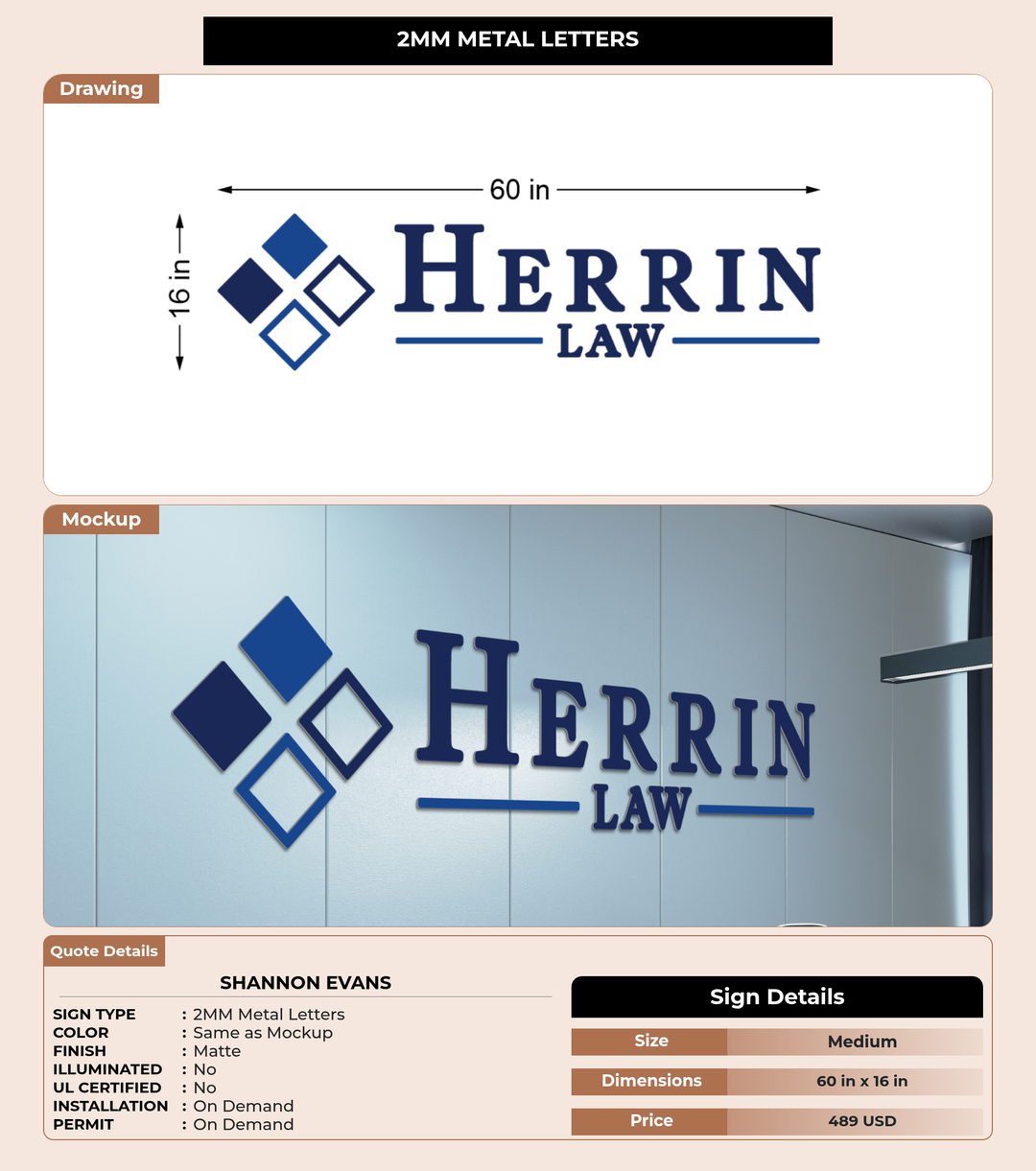 CUSTOM MOCKUP SIGN FOR Shannon Evans