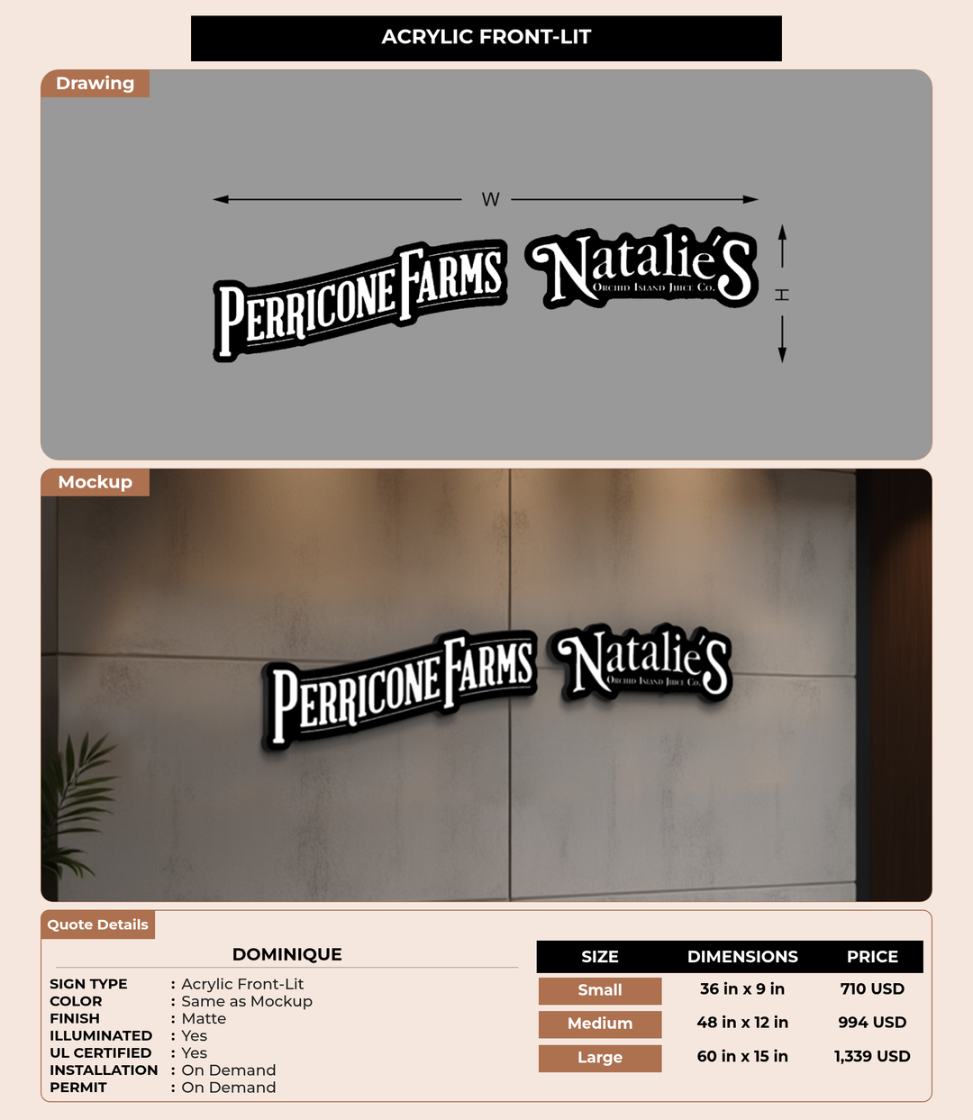 CUSTOM MOCKUP SIGN FOR Dominique