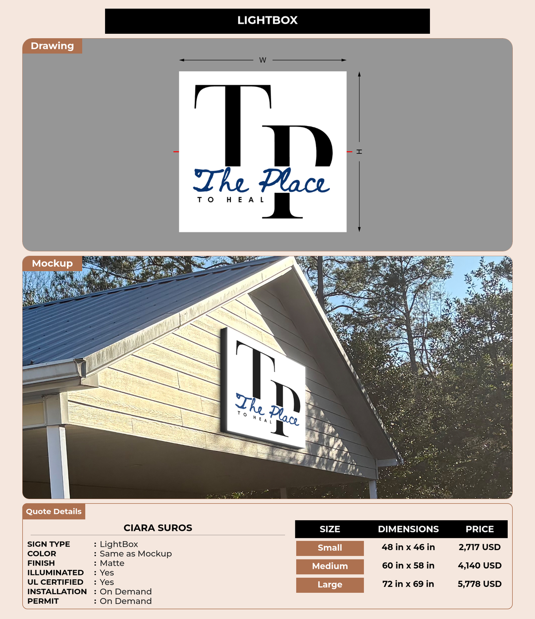 CUSTOM MOCKUP SIGN FOR Ciara Suros