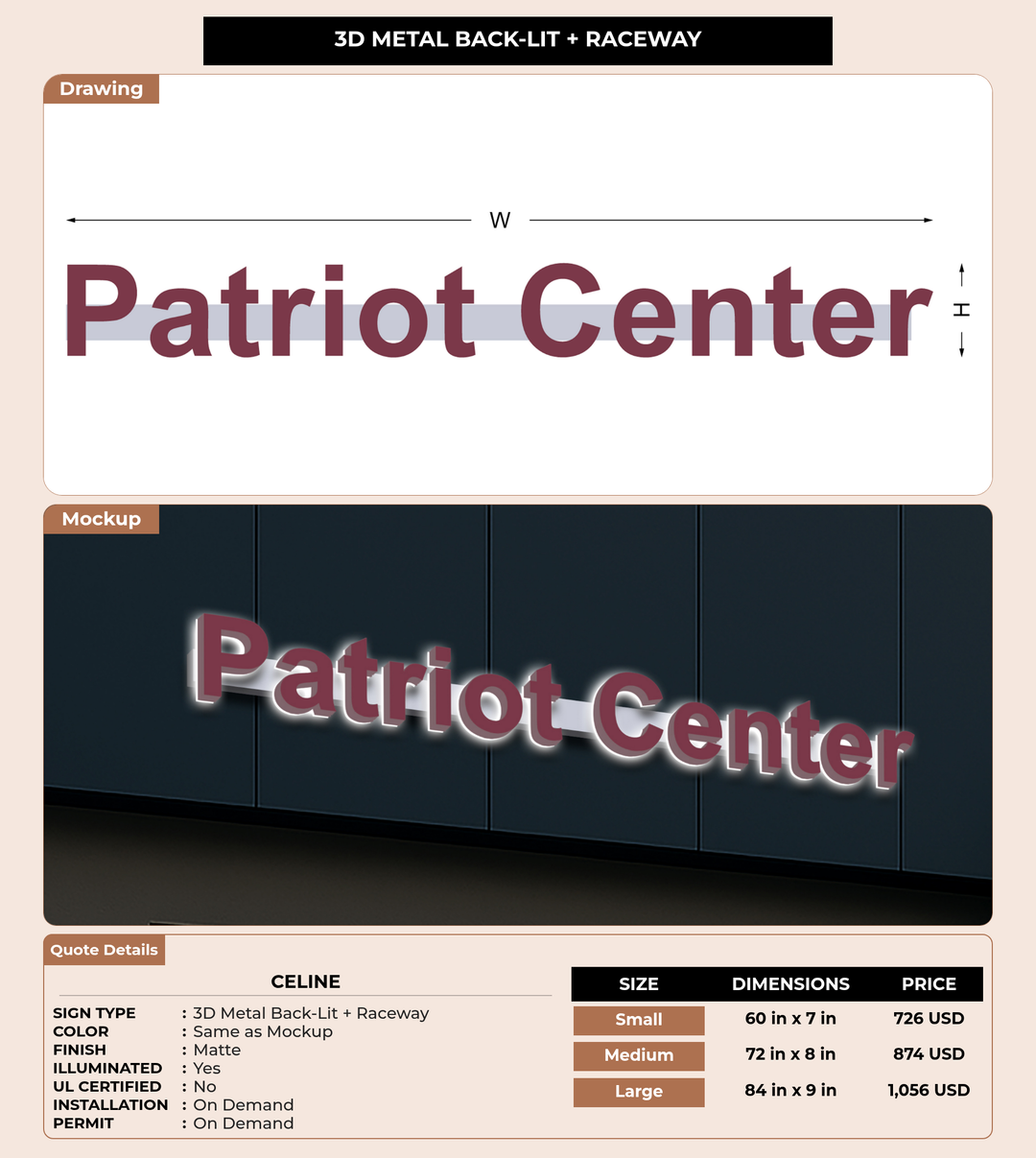 CUSTOM MOCKUP SIGN FOR celine