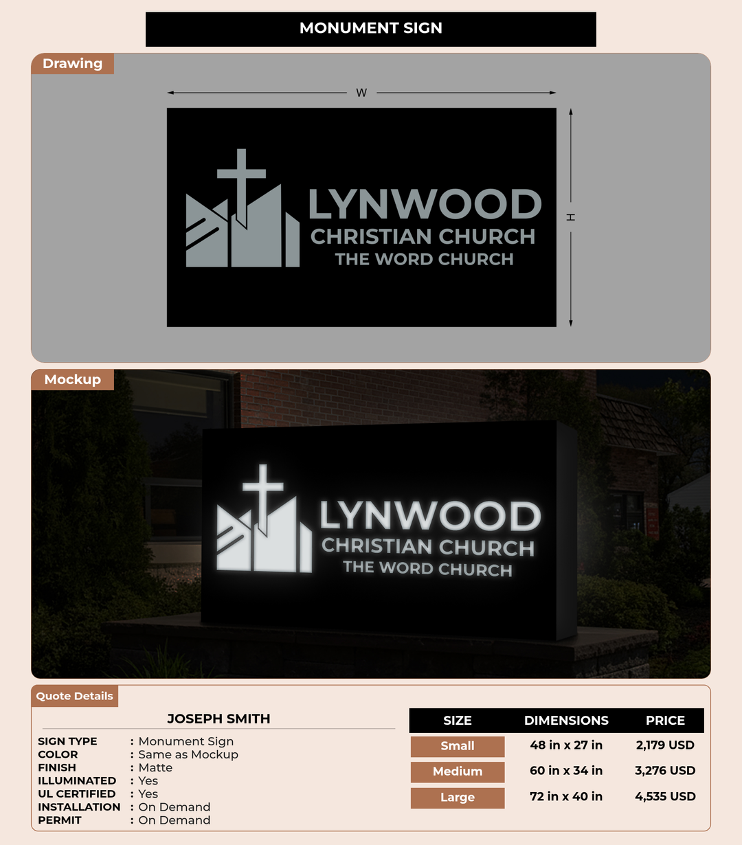 CUSTOM MOCKUP SIGN FOR Joseph Smith