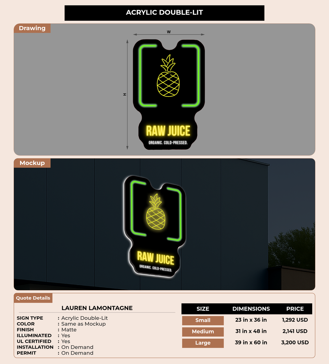 CUSTOM MOCKUP SIGN FOR Lauren Lamontagne