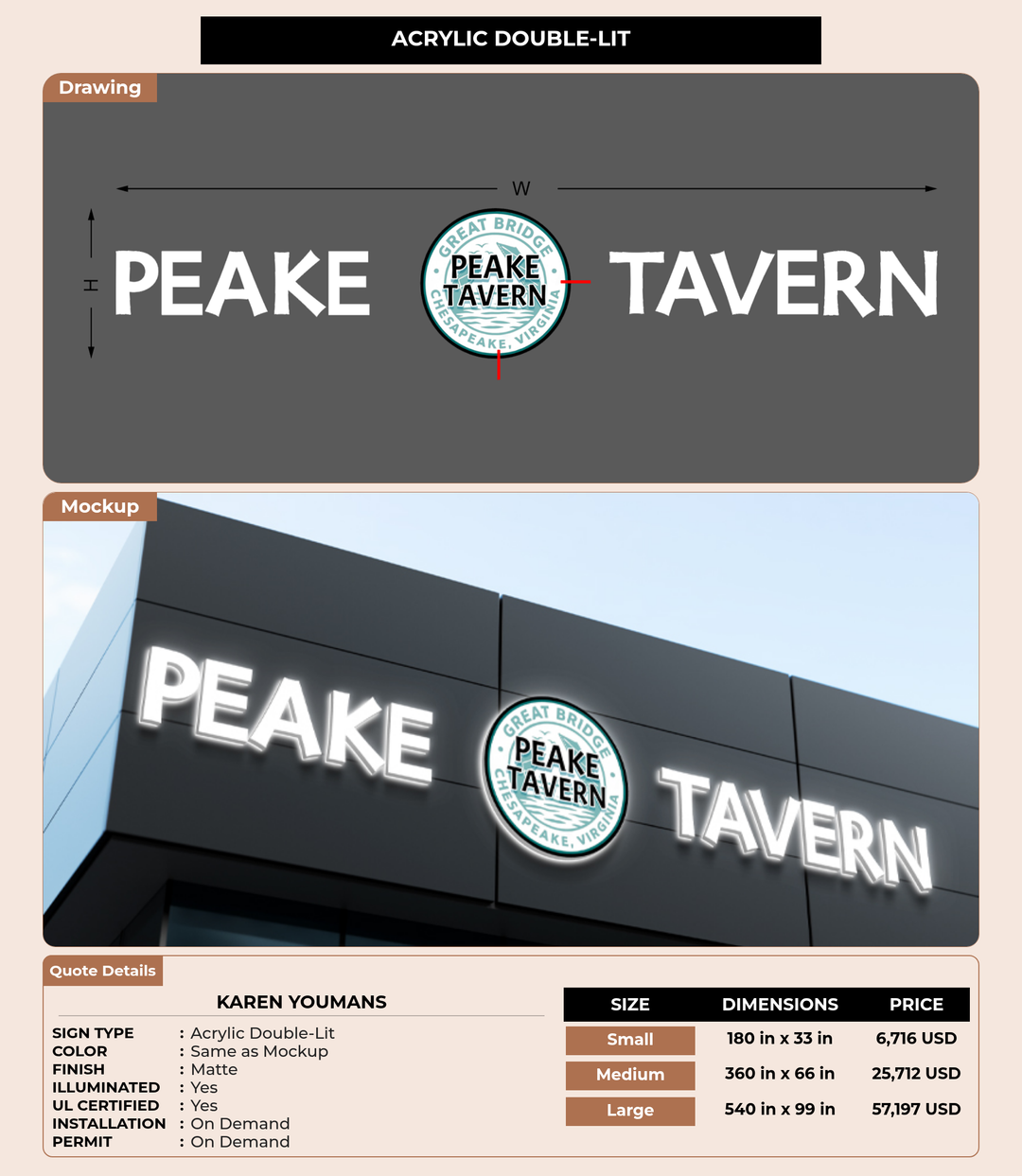 CUSTOM MOCKUP SIGN FOR Karen Youmans
