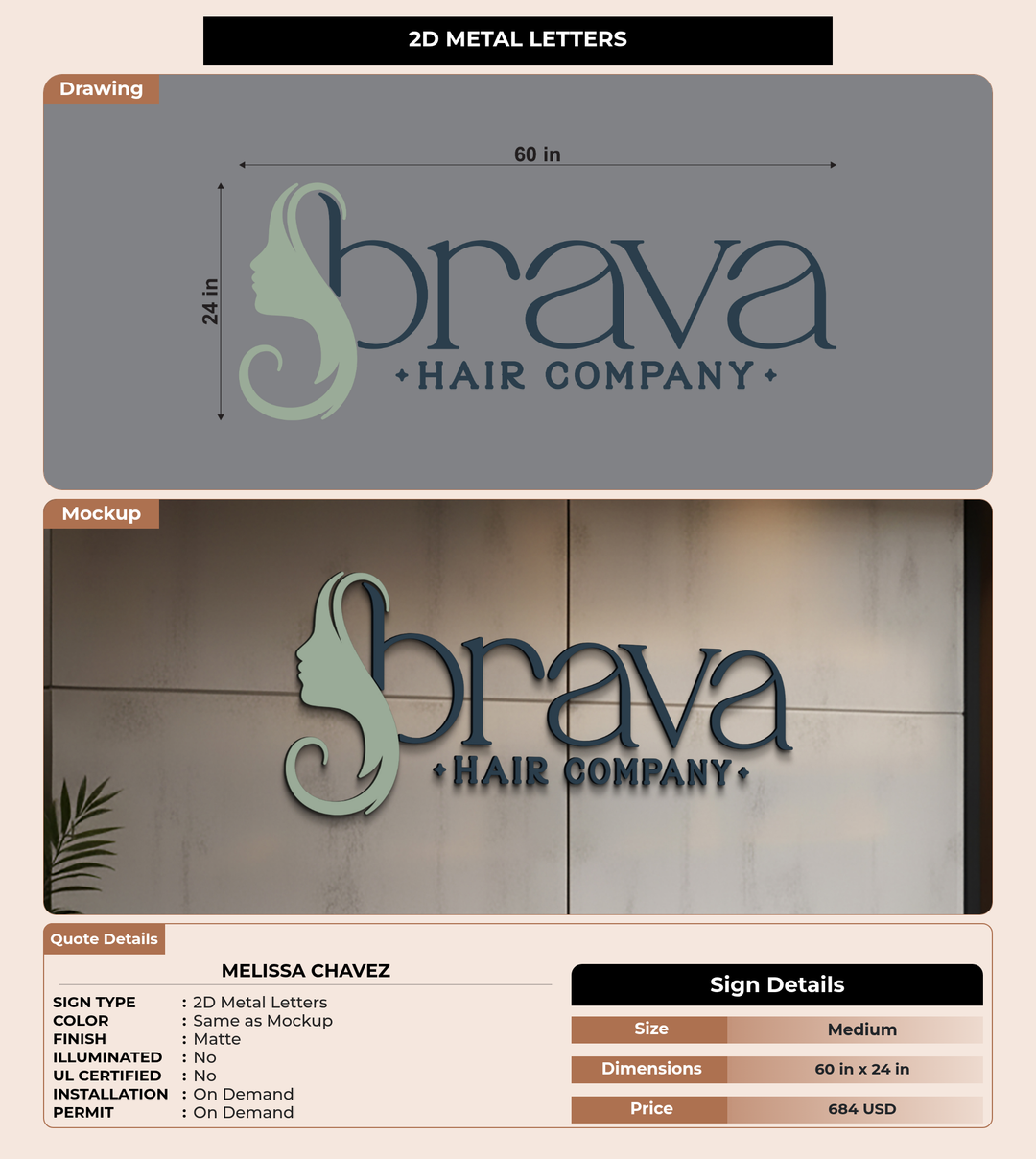 CUSTOM MOCKUP SIGN FOR MELISSA CHAVEZ
