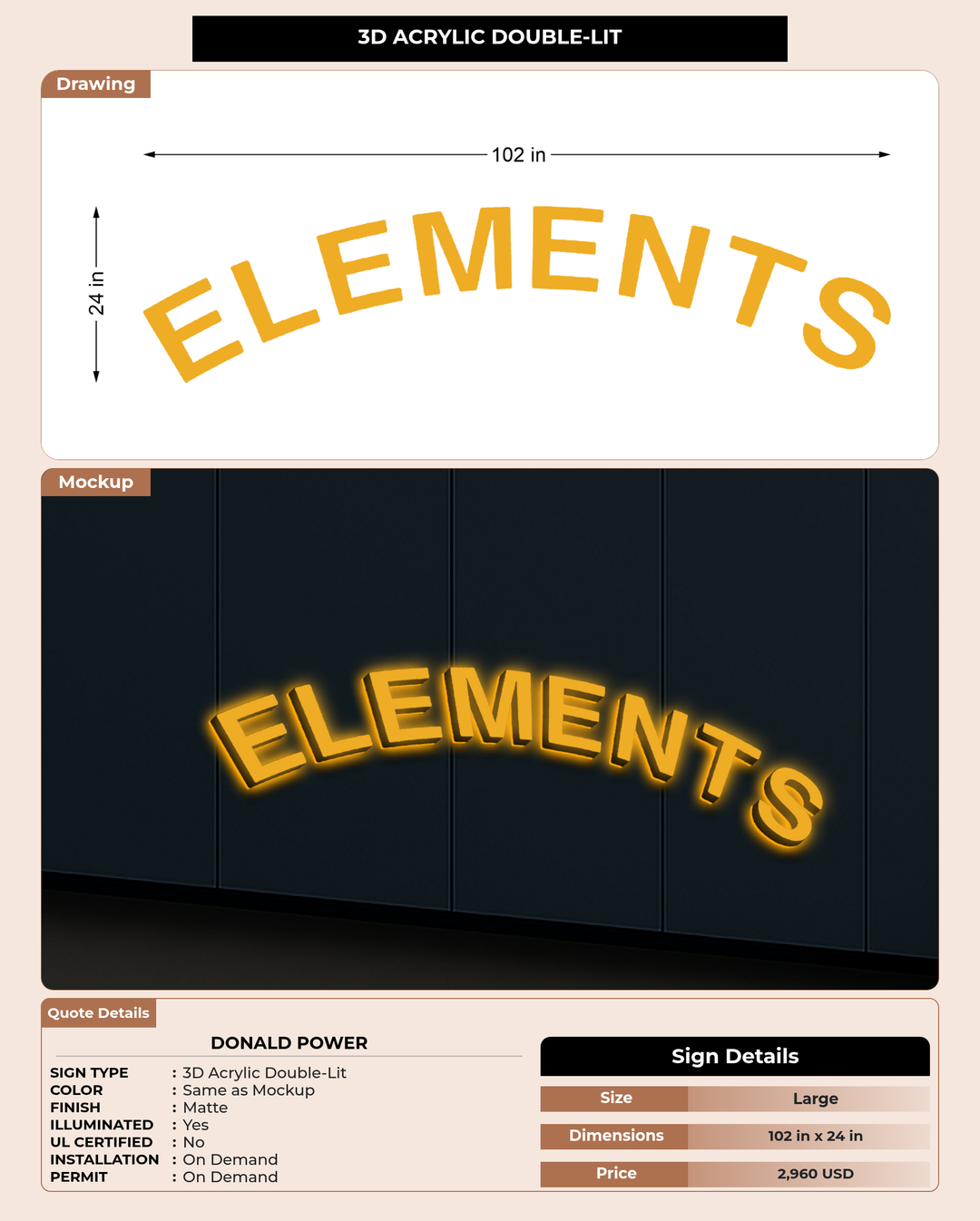 CUSTOM MOCKUP SIGN FOR Donald Power