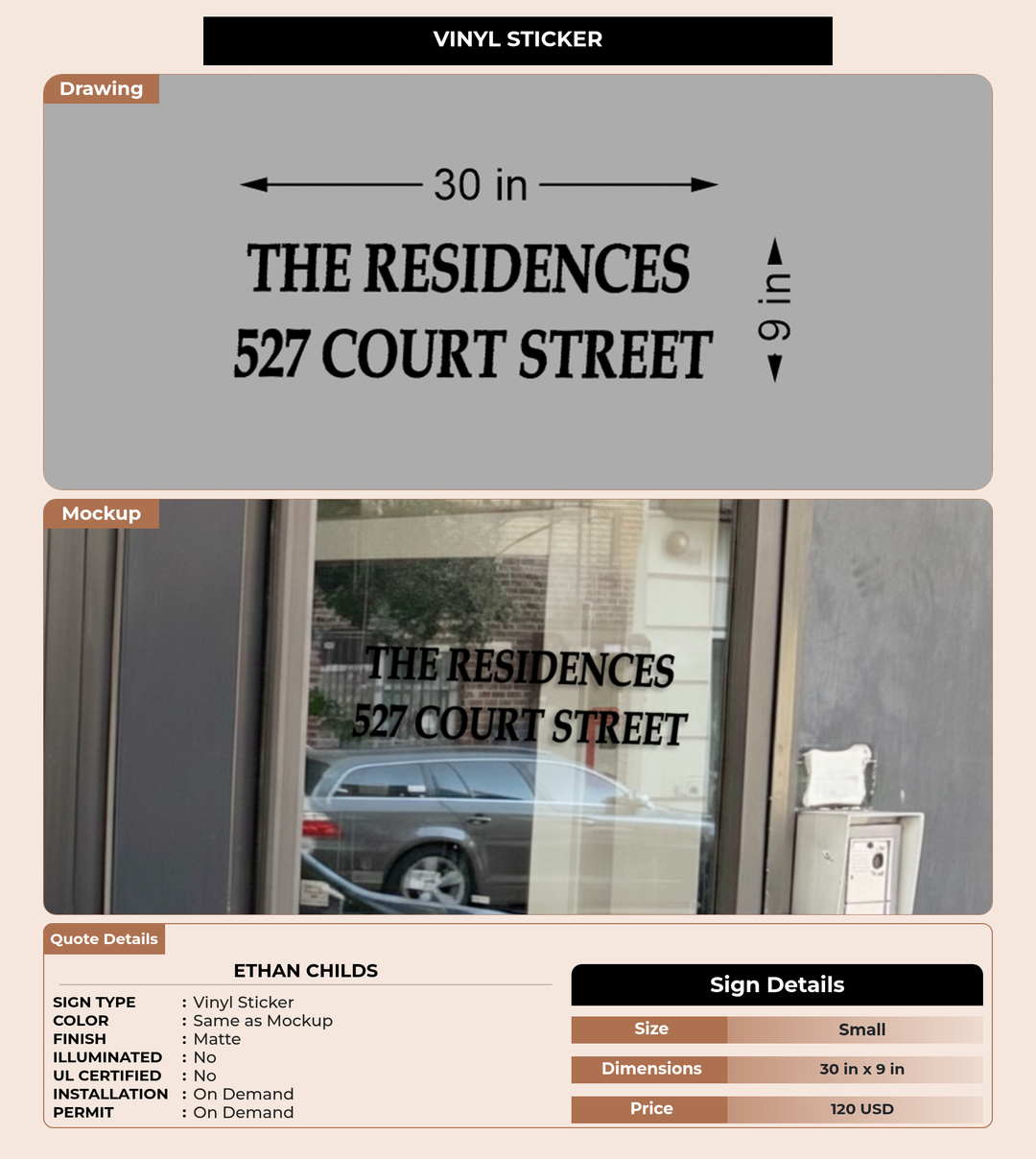 CUSTOM MOCKUP SIGN FOR Ethan Childs
