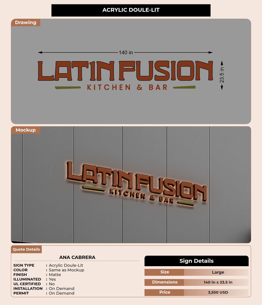 CUSTOM MOCKUP SIGN FOR ANA CABRERA
