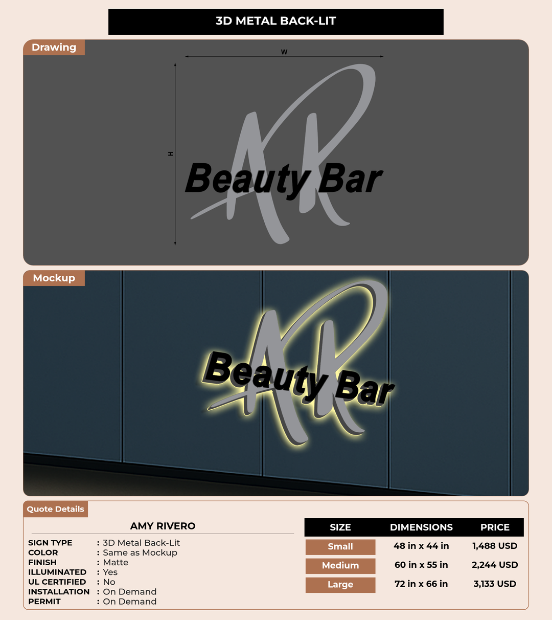 CUSTOM MOCKUP SIGN FOR Amy Rivero