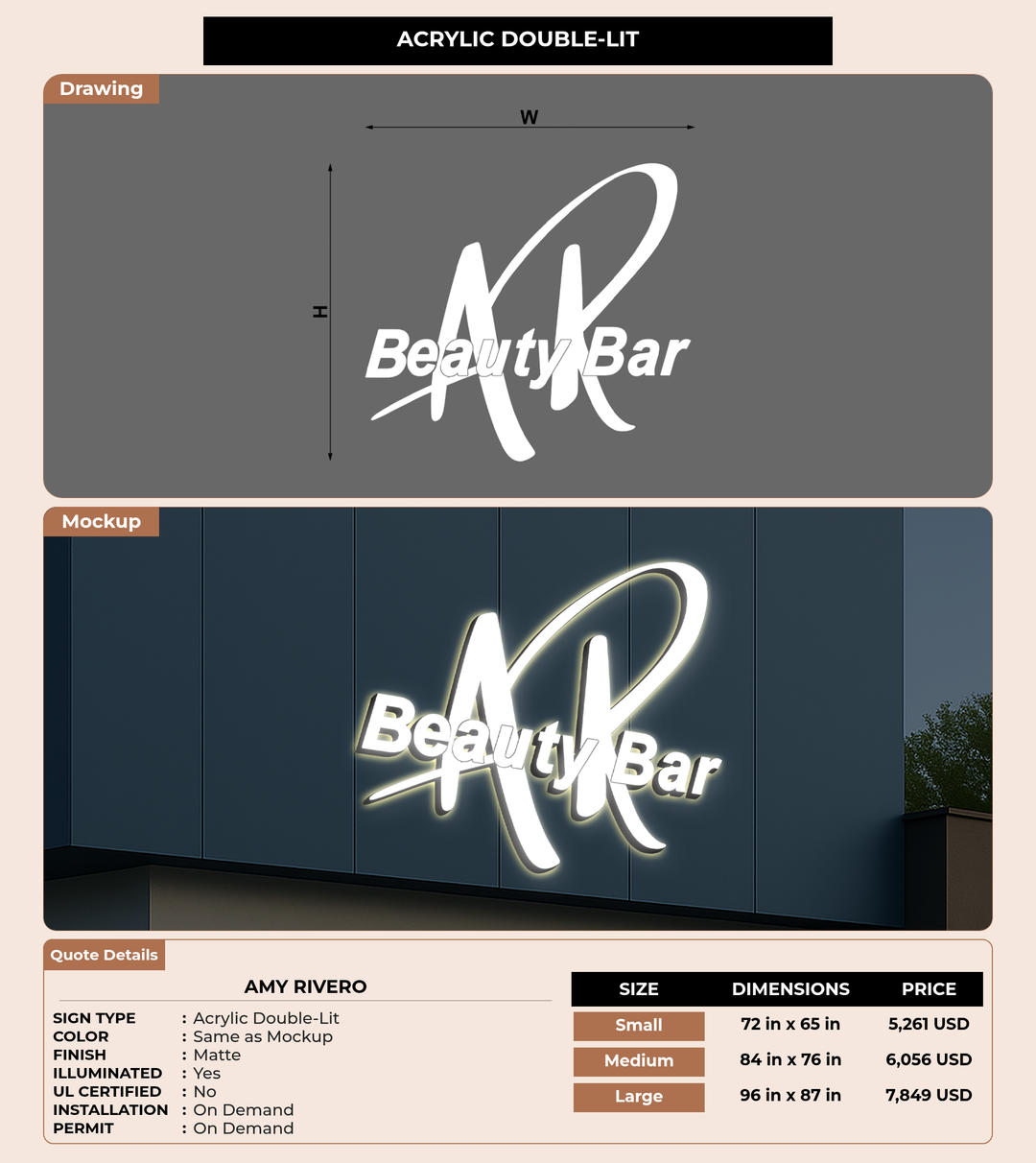 CUSTOM MOCKUP SIGN FOR Amy Rivero