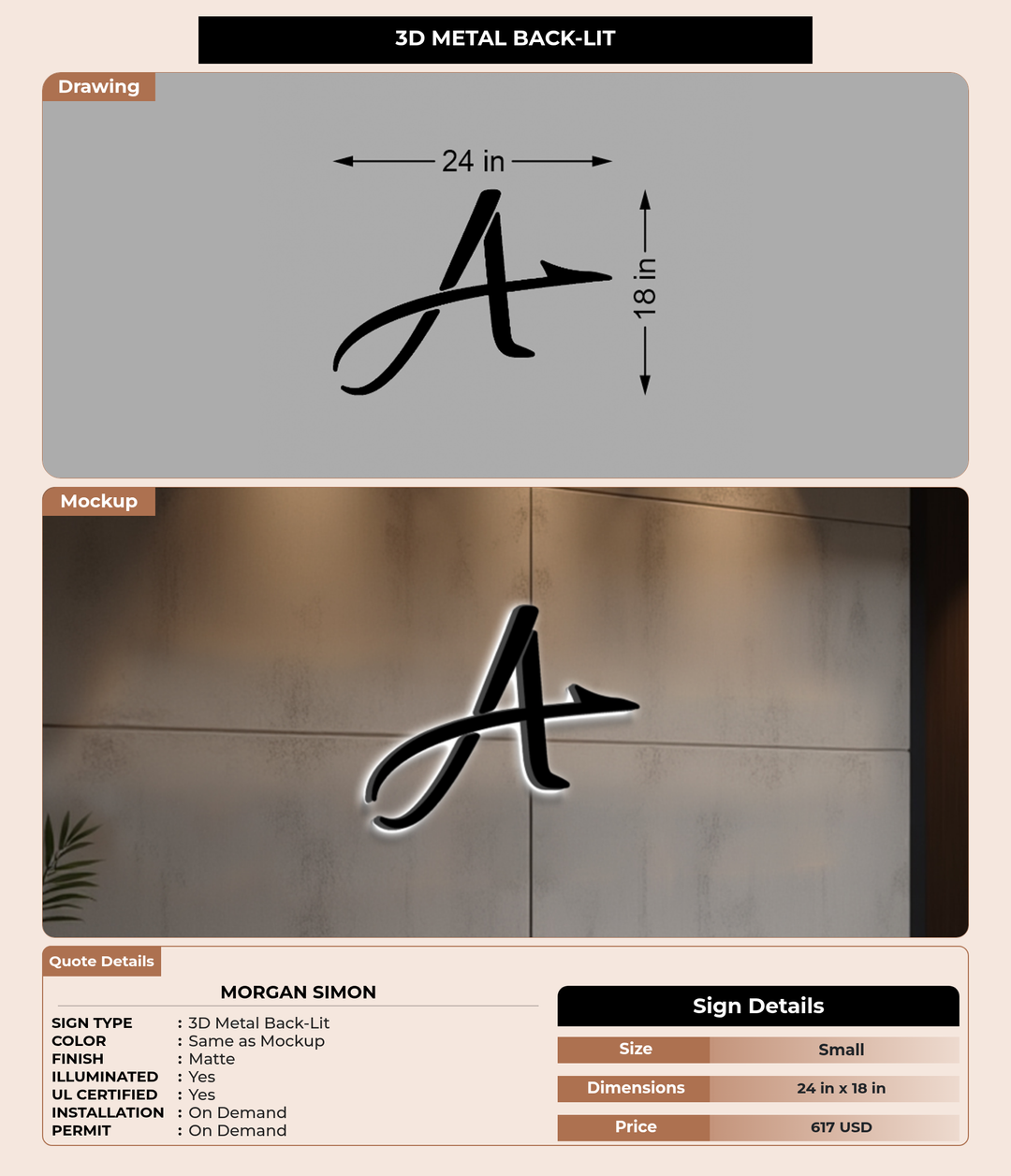 CUSTOM MOCKUP SIGN FOR Morgan Simon