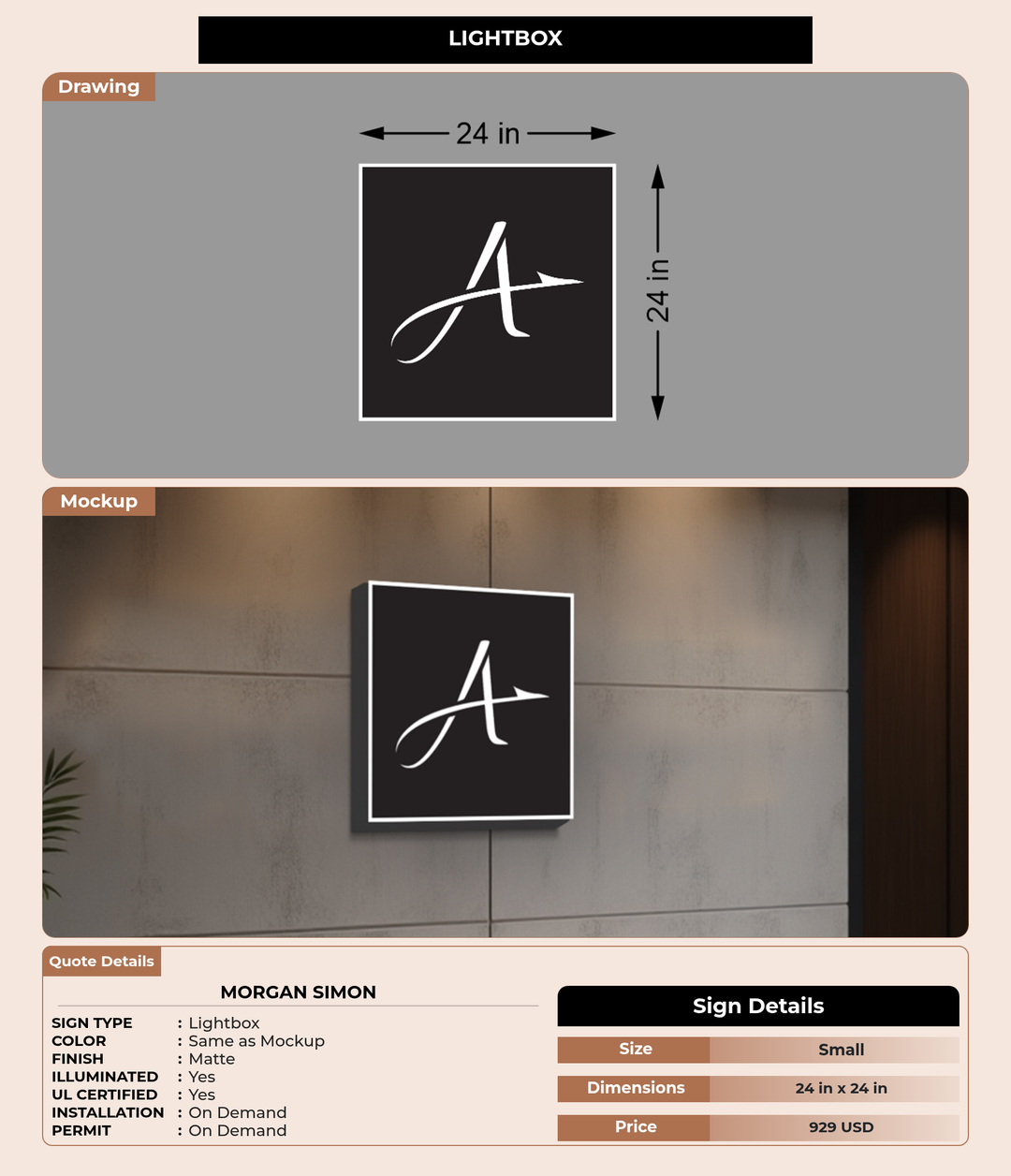 CUSTOM MOCKUP SIGN FOR Morgan Simon