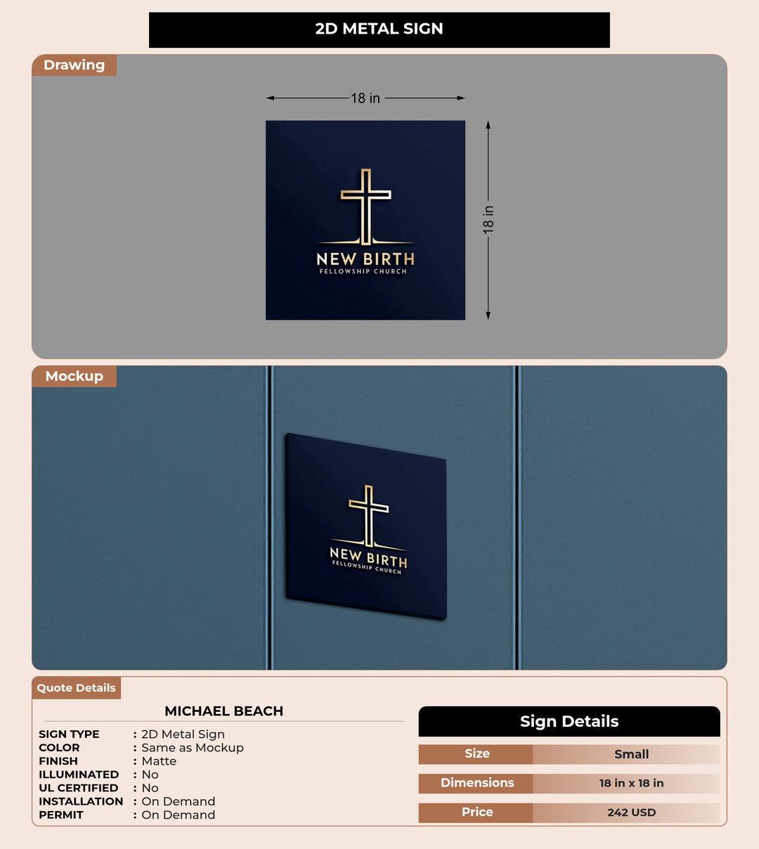 CUSTOM MOCKUP SIGN FOR Michael Beach