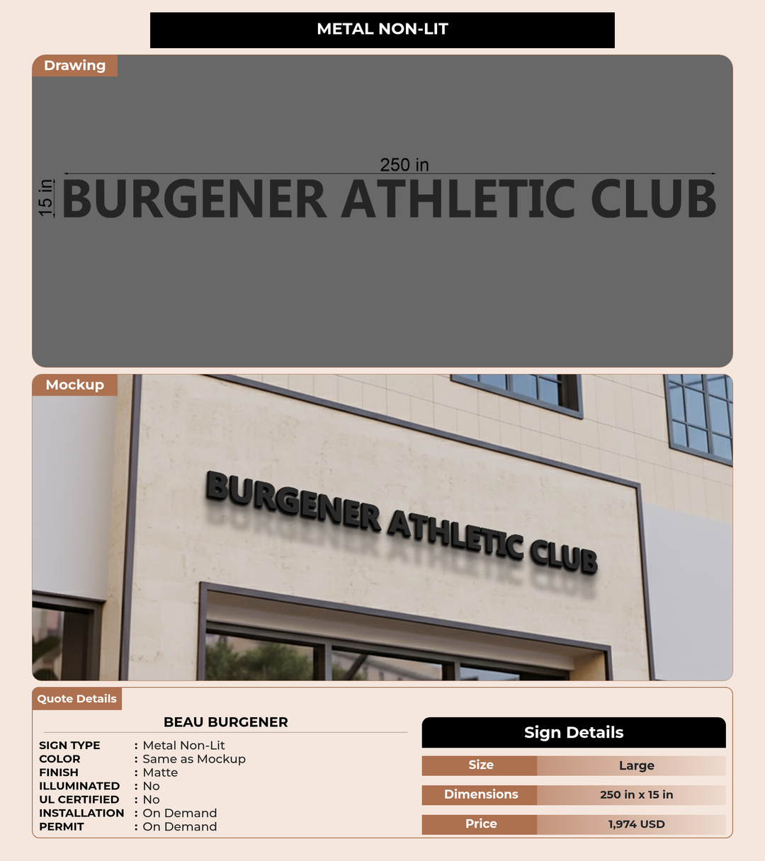 CUSTOM MOCKUP SIGN FOR Beau Burgener