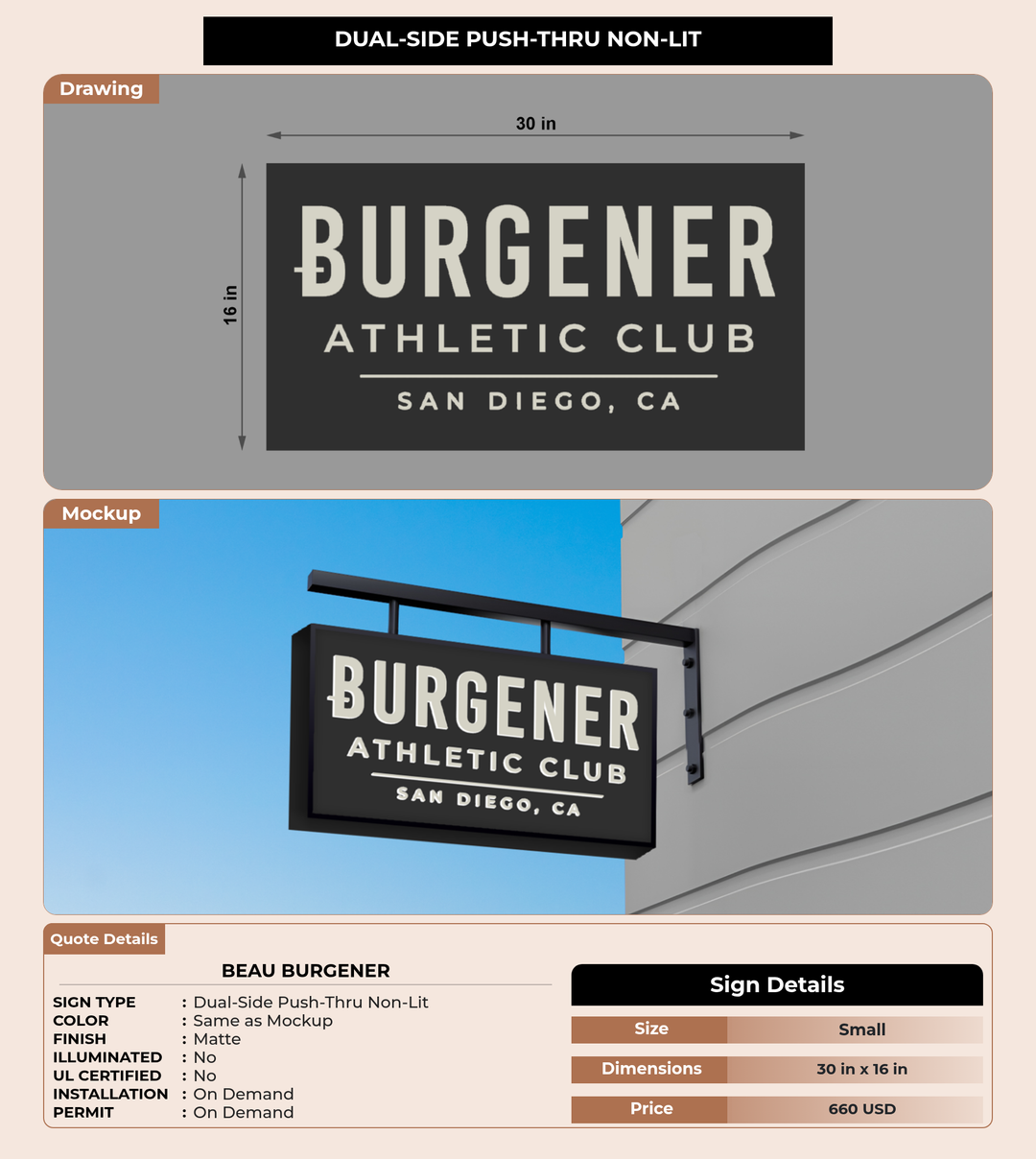 CUSTOM MOCKUP SIGN FOR Beau Burgener