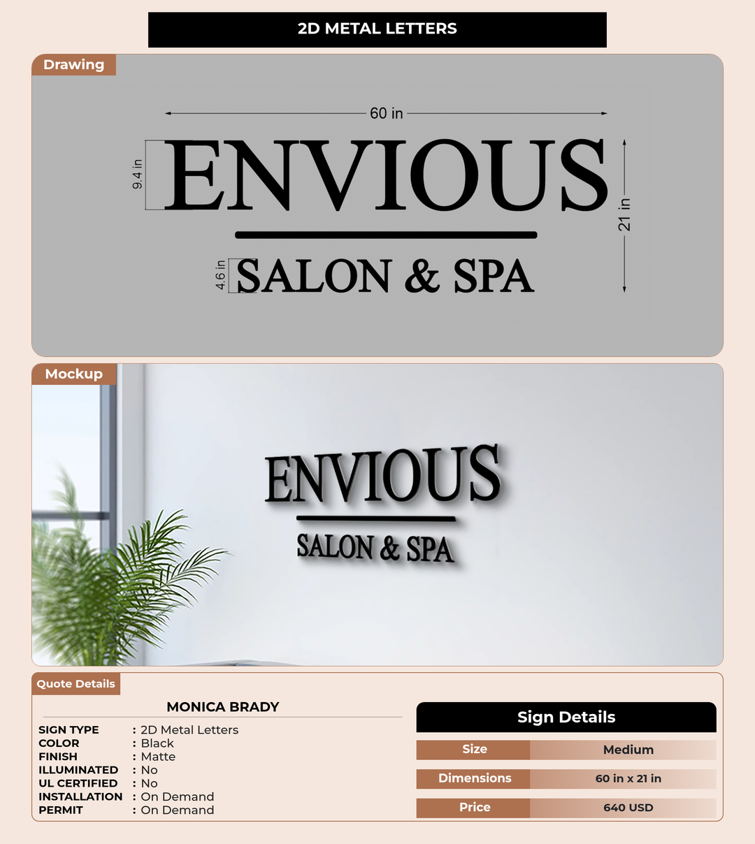 CUSTOM MOCKUP SIGN FOR Monica Brady