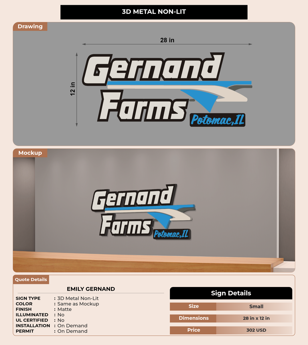 CUSTOM MOCKUP SIGN FOR Emily Gernand