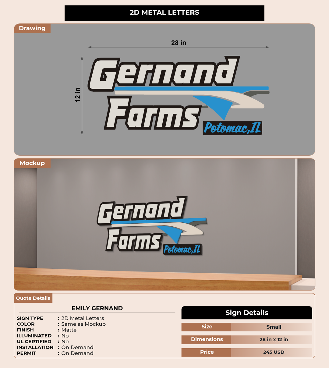CUSTOM MOCKUP SIGN FOR Emily Gernand