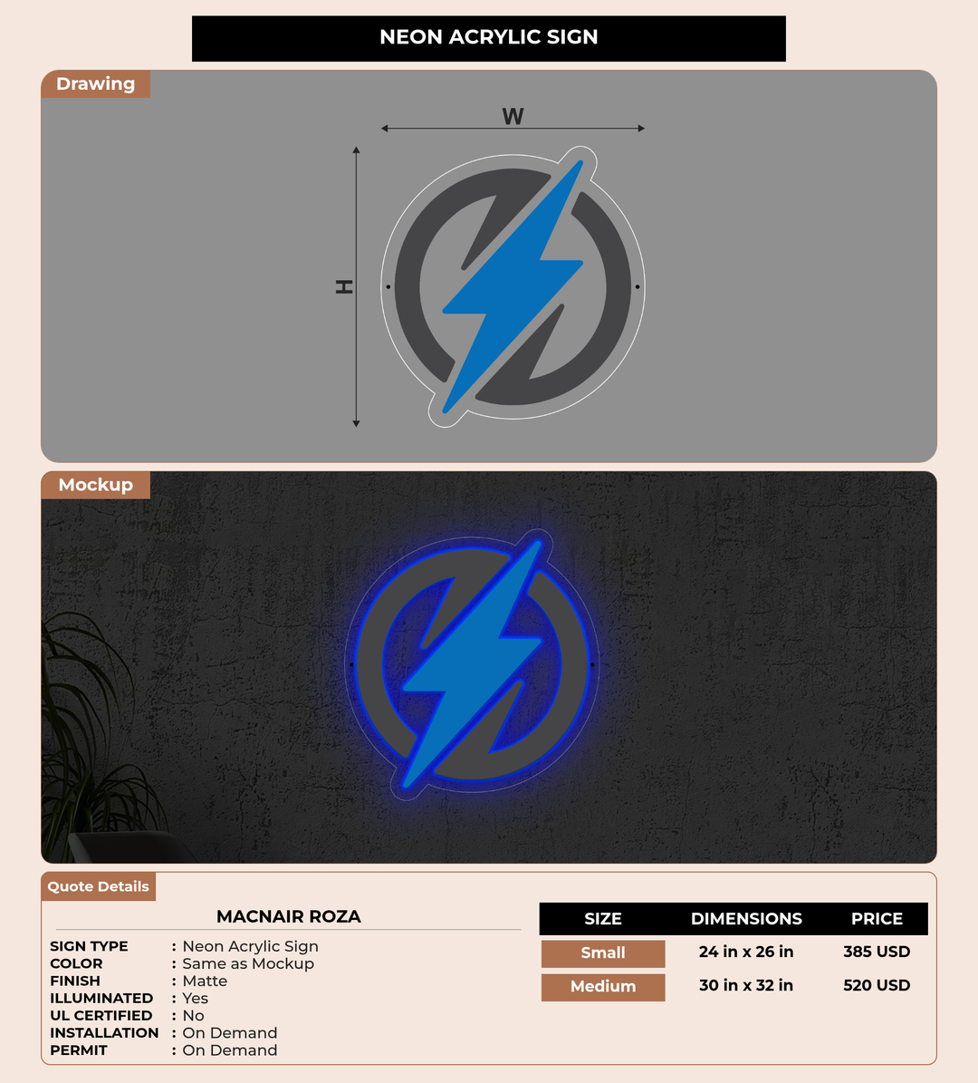 CUSTOM MOCKUP SIGN FOR Macnair Roza