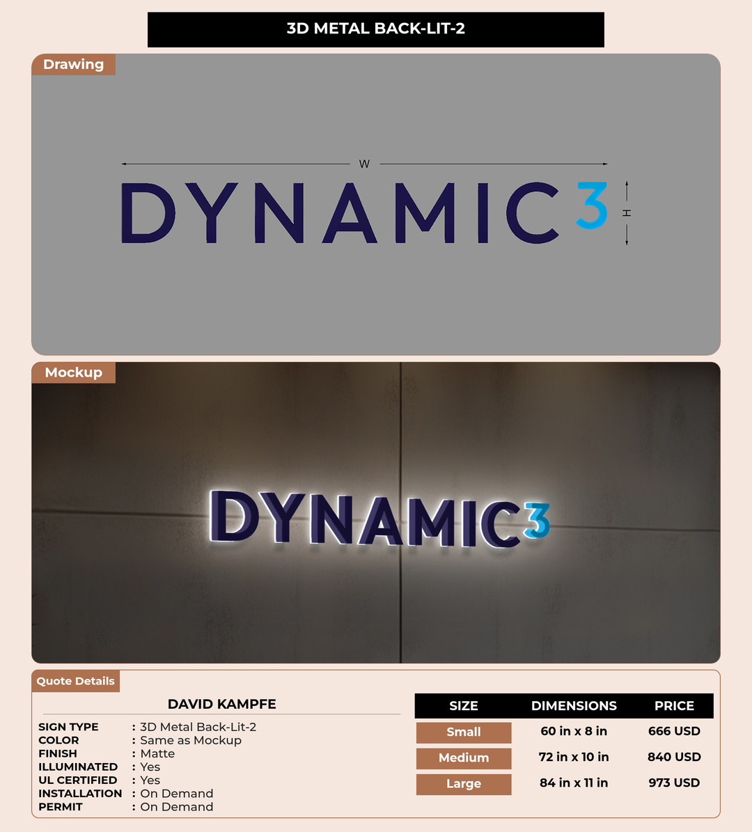 CUSTOM MOCKUP SIGN FOR David Kampfe