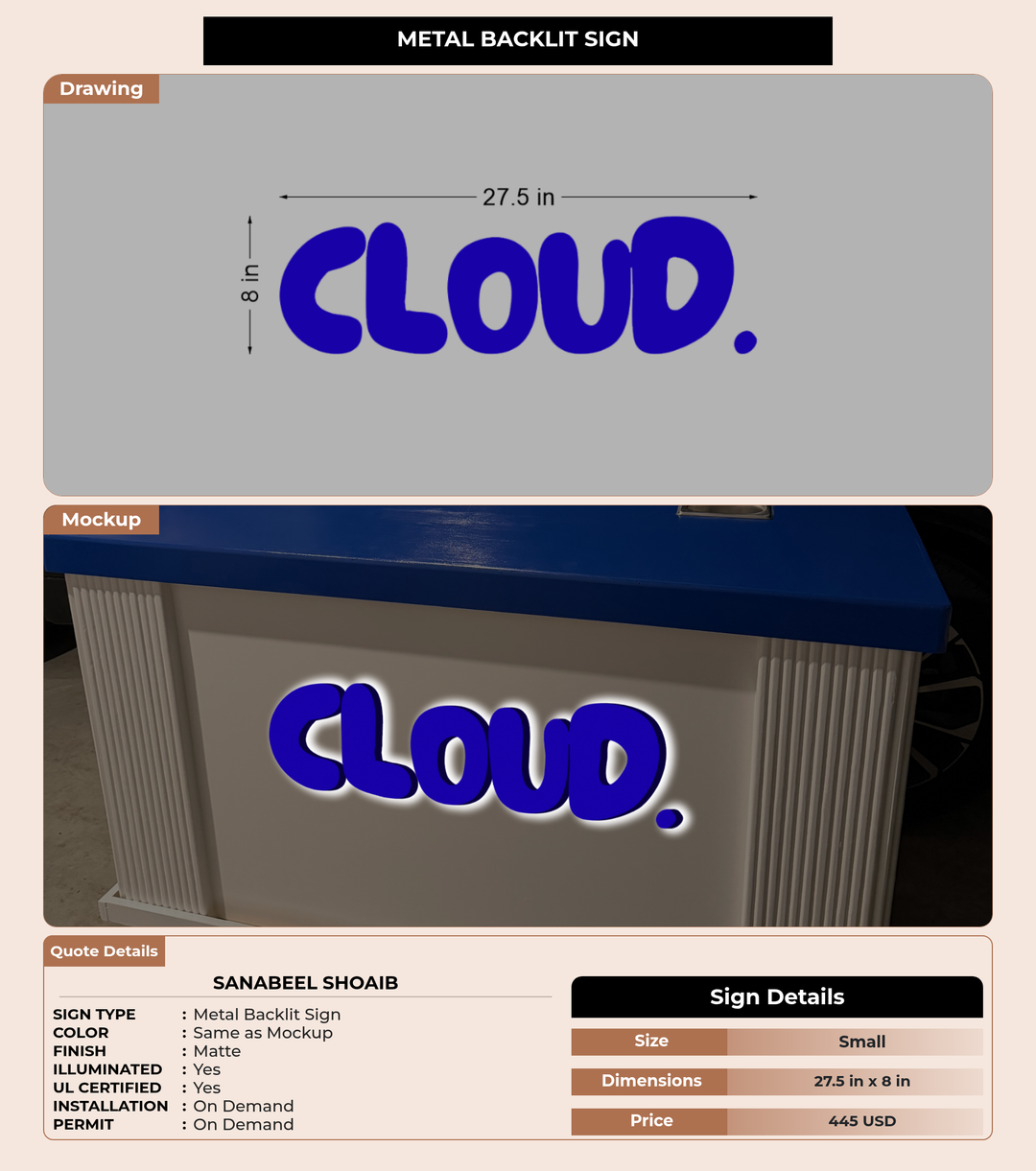 CUSTOM MOCKUP SIGN FOR Sanabeel Shoaib