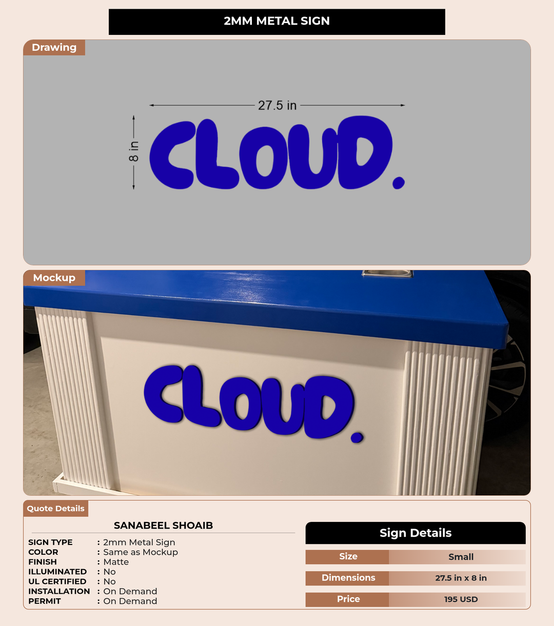 CUSTOM MOCKUP SIGN FOR Sanabeel Shoaib