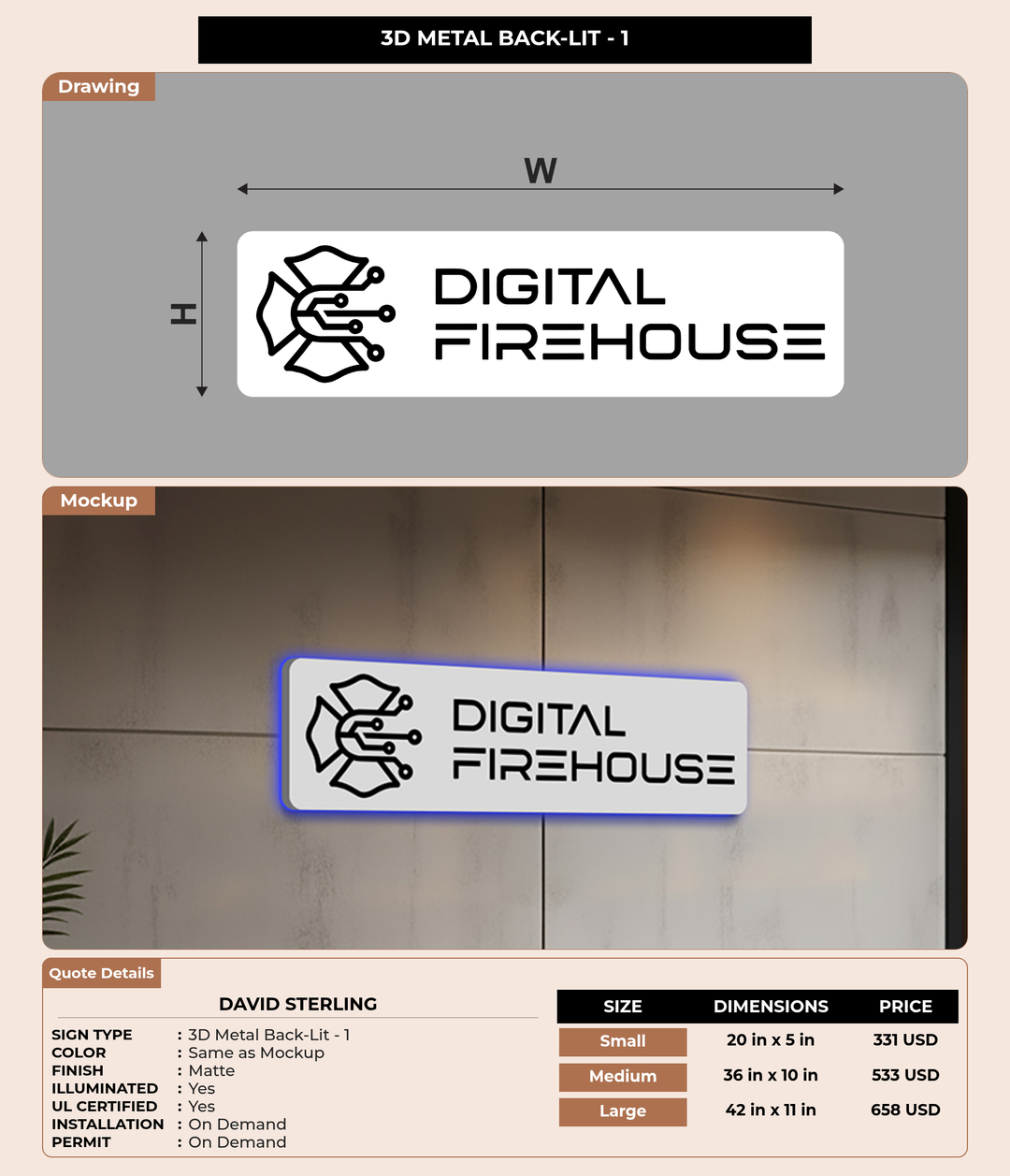 CUSTOM MOCKUP SIGN FOR David Sterling