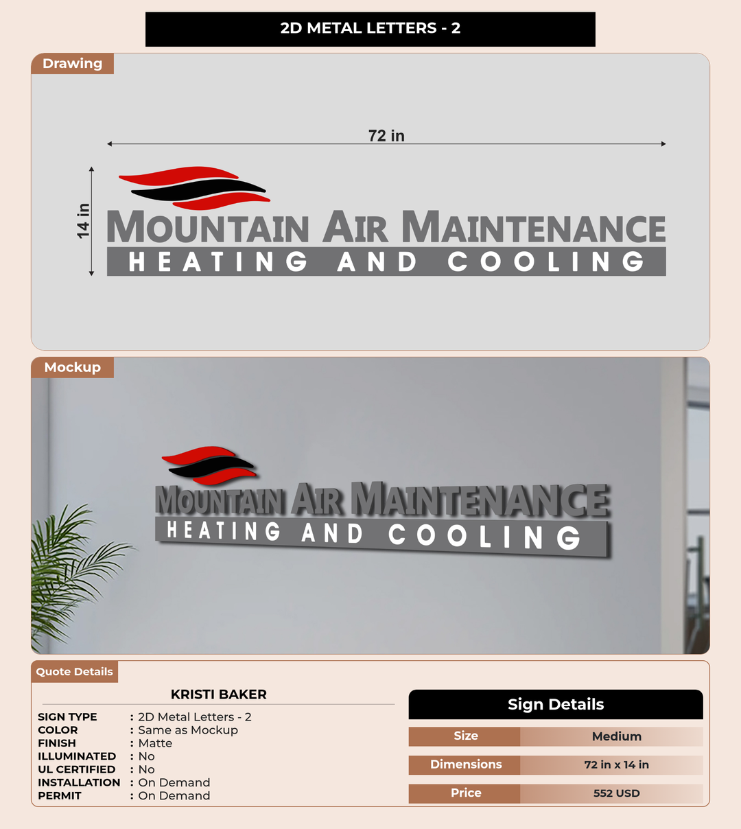 CUSTOM MOCKUP SIGN FOR Kristi Baker