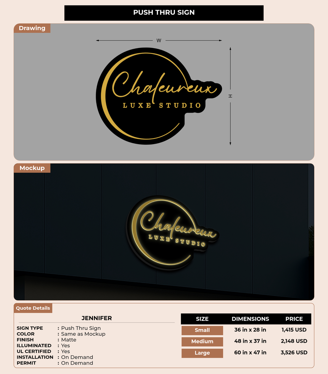 CUSTOM MOCKUP SIGN FOR Jennifer
