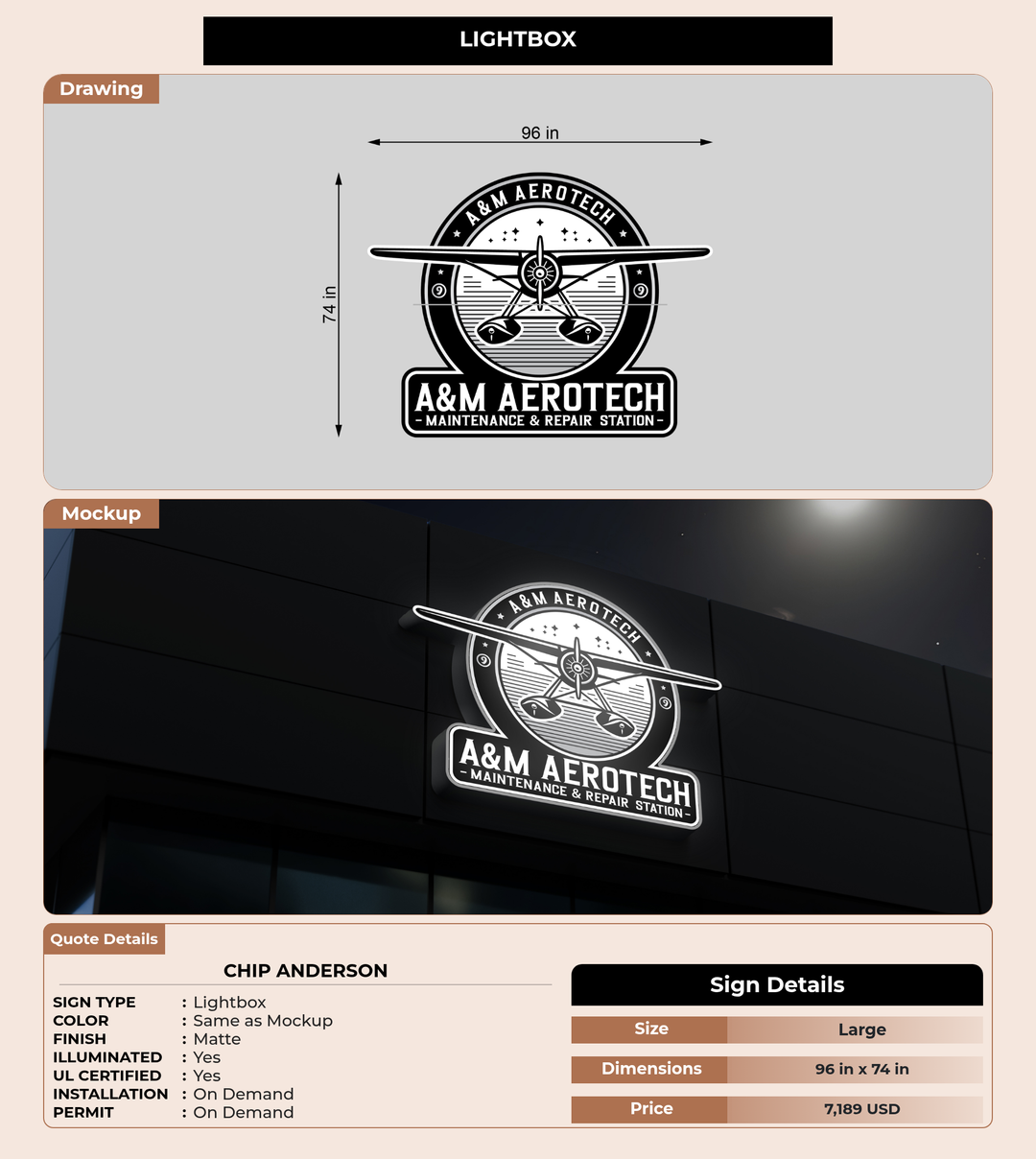 CUSTOM MOCKUP SIGN FOR chip anderson