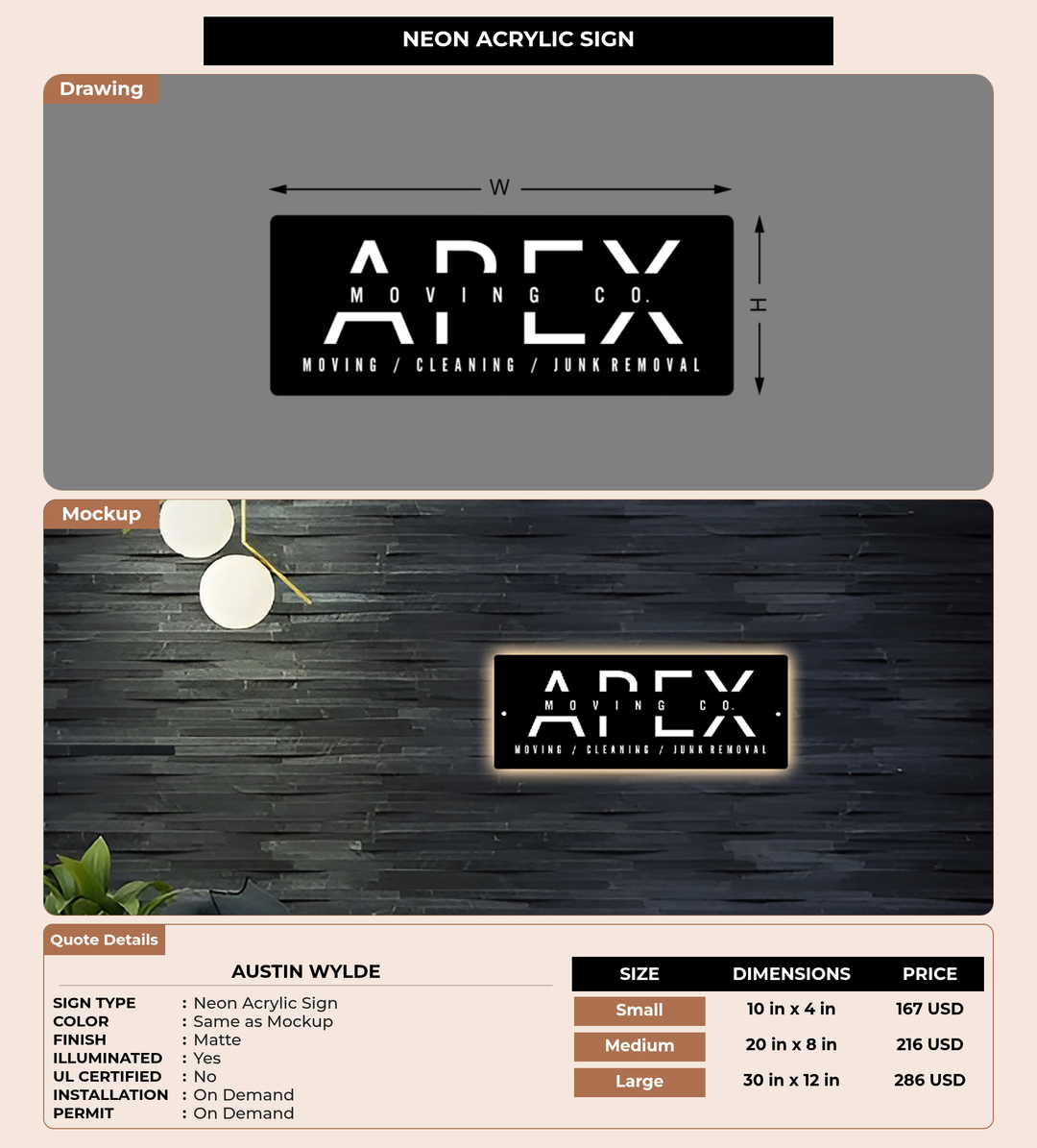 CUSTOM MOCKUP SIGN FOR Austin Wylde