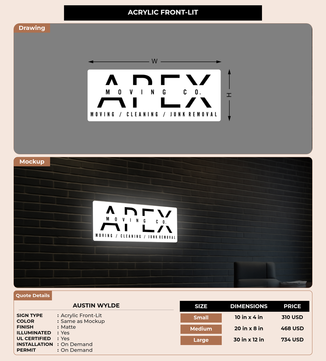 CUSTOM MOCKUP SIGN FOR Austin Wylde