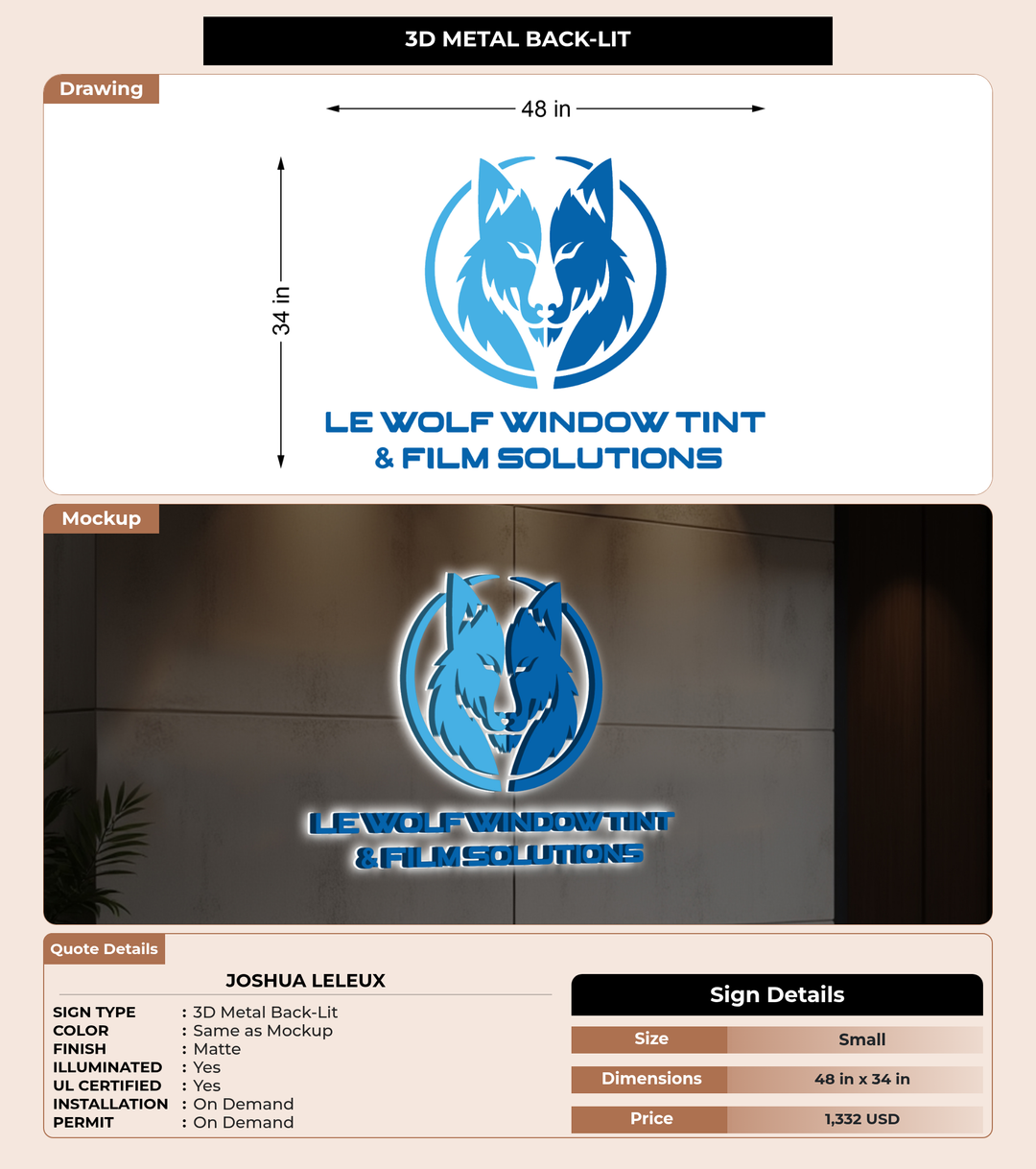 CUSTOM MOCKUP SIGN FOR Joshua Leleux