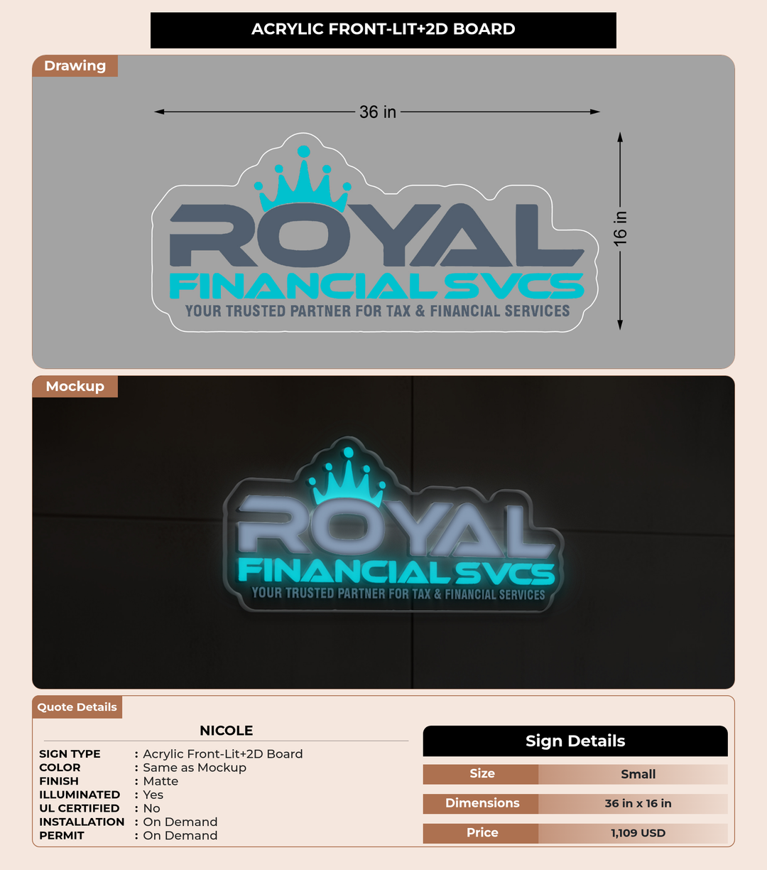 CUSTOM MOCKUP SIGN FOR Nicole