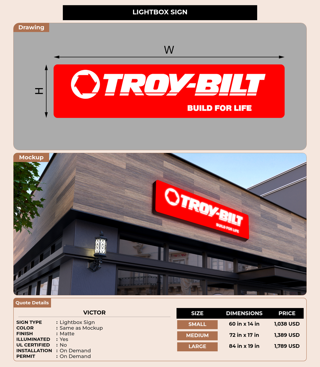 CUSTOM MOCKUP SIGN FOR Victor