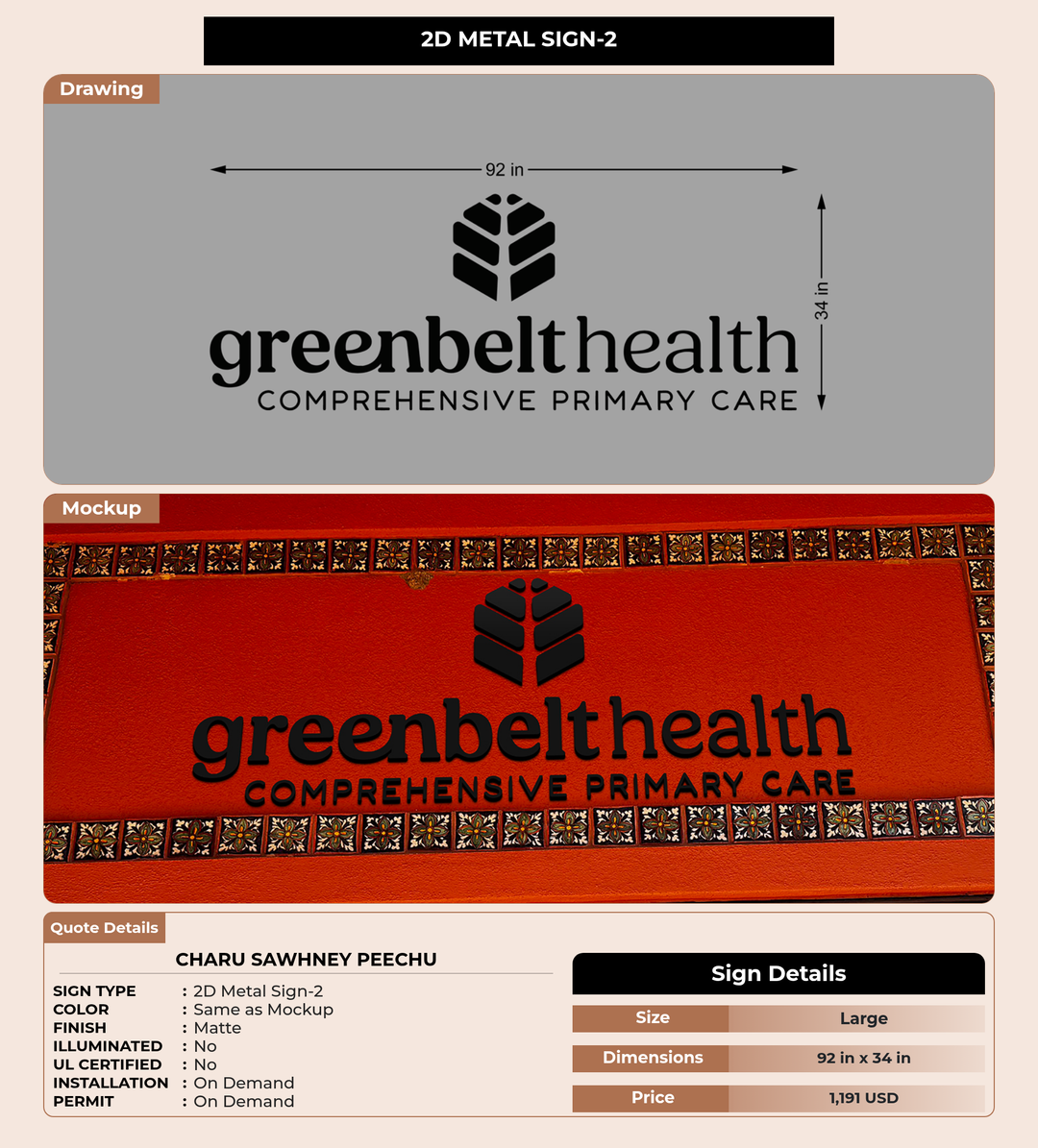 CUSTOM MOCKUP SIGN FOR Charu Sawhney Peechu