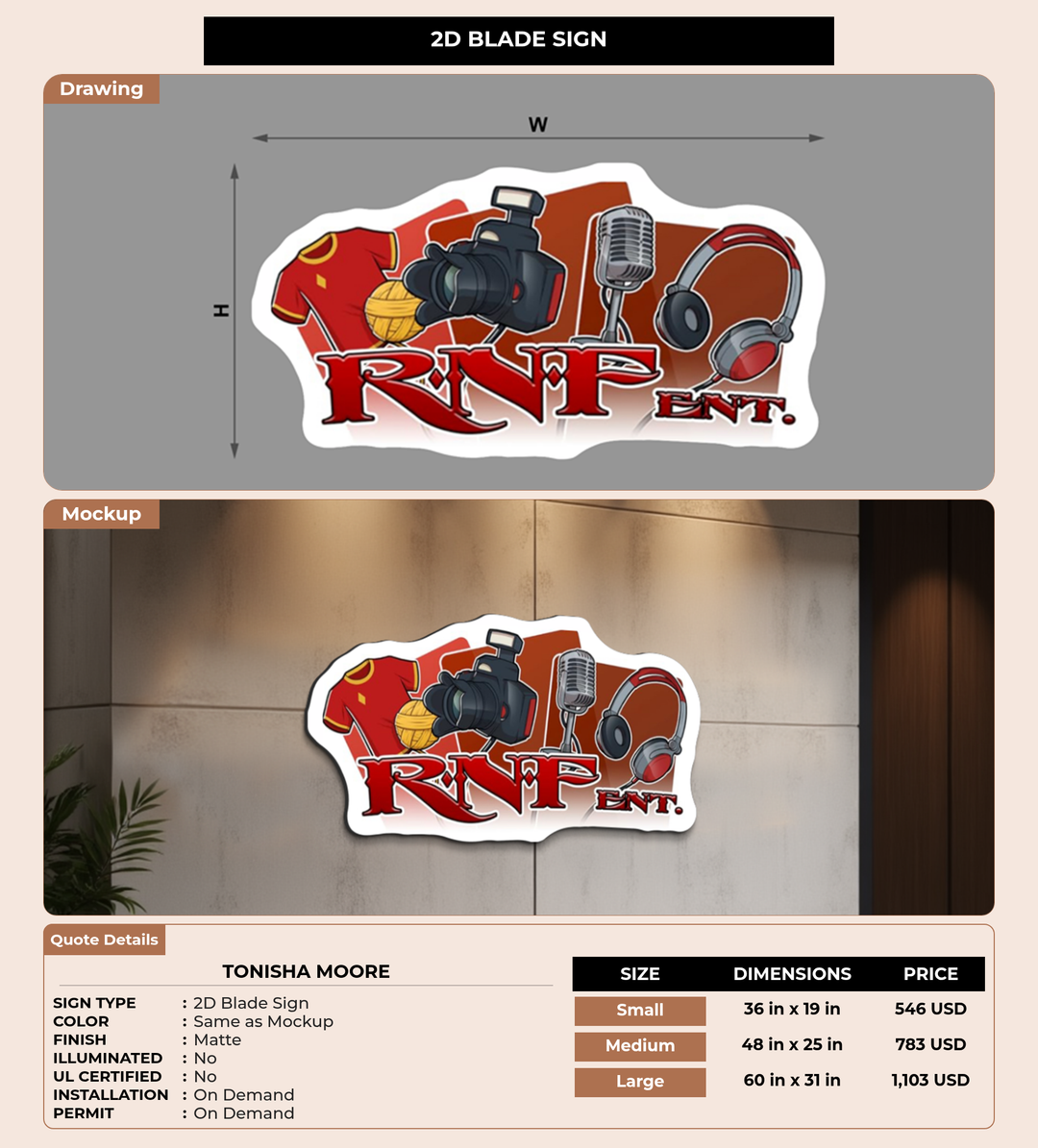 CUSTOM MOCKUP SIGN FOR Tonisha Moore