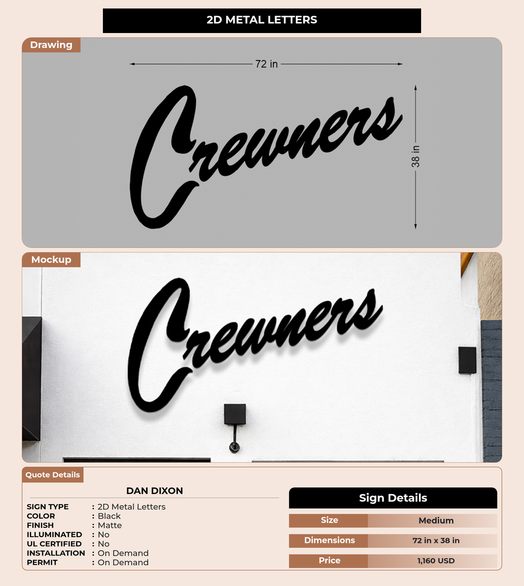 CUSTOM MOCKUP SIGN FOR Dan Dixon