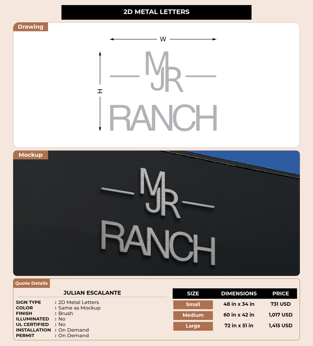 CUSTOM MOCKUP SIGN FOR Julian escalante