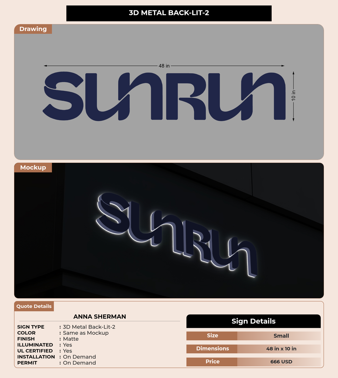 CUSTOM MOCKUP SIGN FOR Anna Sherman
