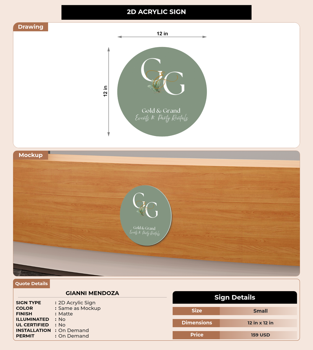 CUSTOM MOCKUP SIGN FOR Gianni Mendoza