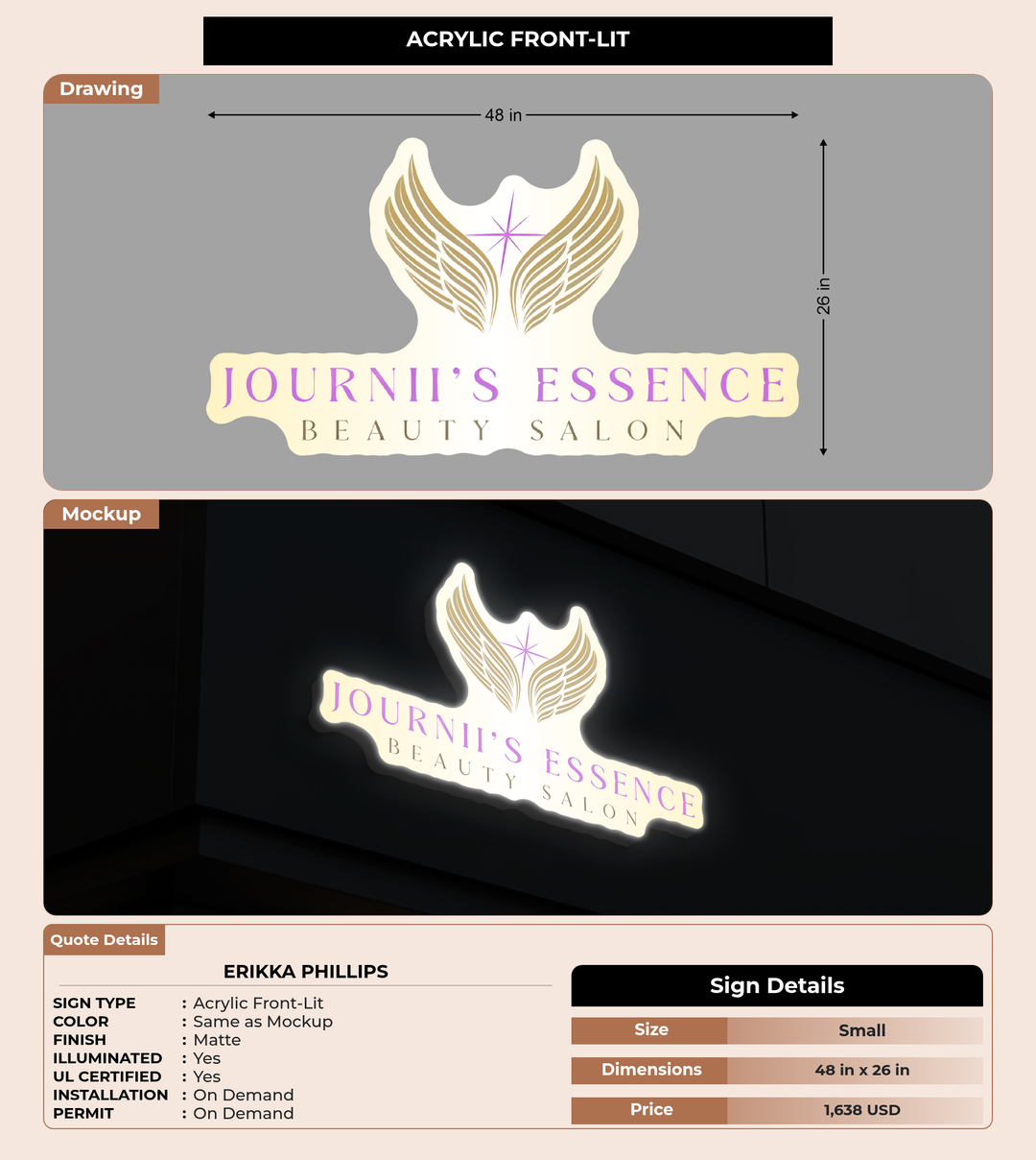 CUSTOM MOCKUP SIGN FOR Erikka phillips