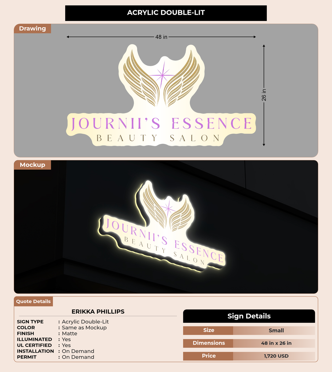 CUSTOM MOCKUP SIGN FOR Erikka phillips