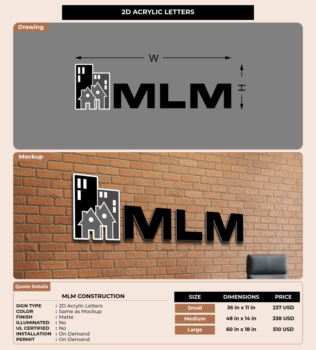 CUSTOM MOCKUP SIGN FOR MLM Construction